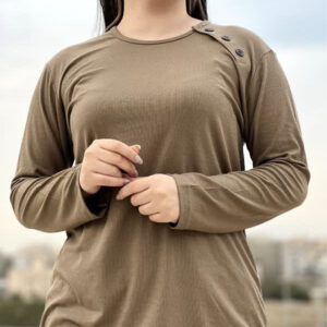 بلوز آستین دار 3 دگمه