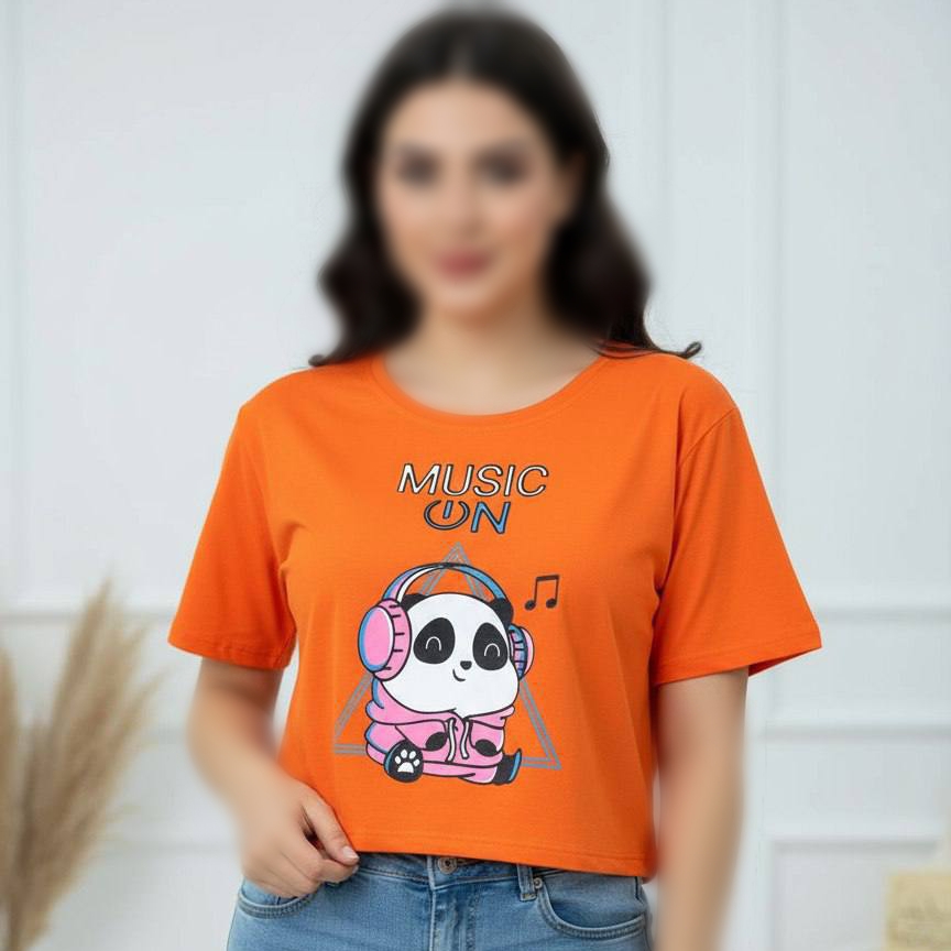 کراپ نیم استین موزیکال (پک 6 عددی)