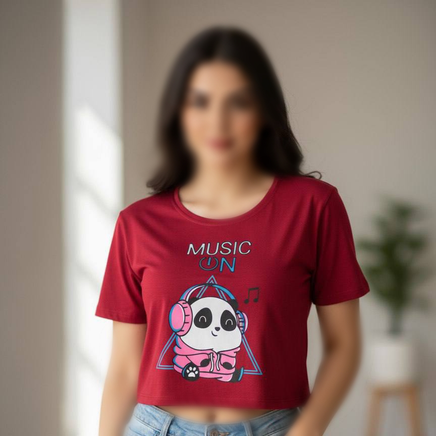 کراپ نیم استین موزیکال (پک 6 عددی)