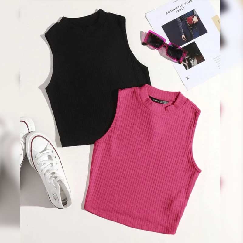 تاپ بیسیک یقه ۵ سانت (پک 5 عددی)