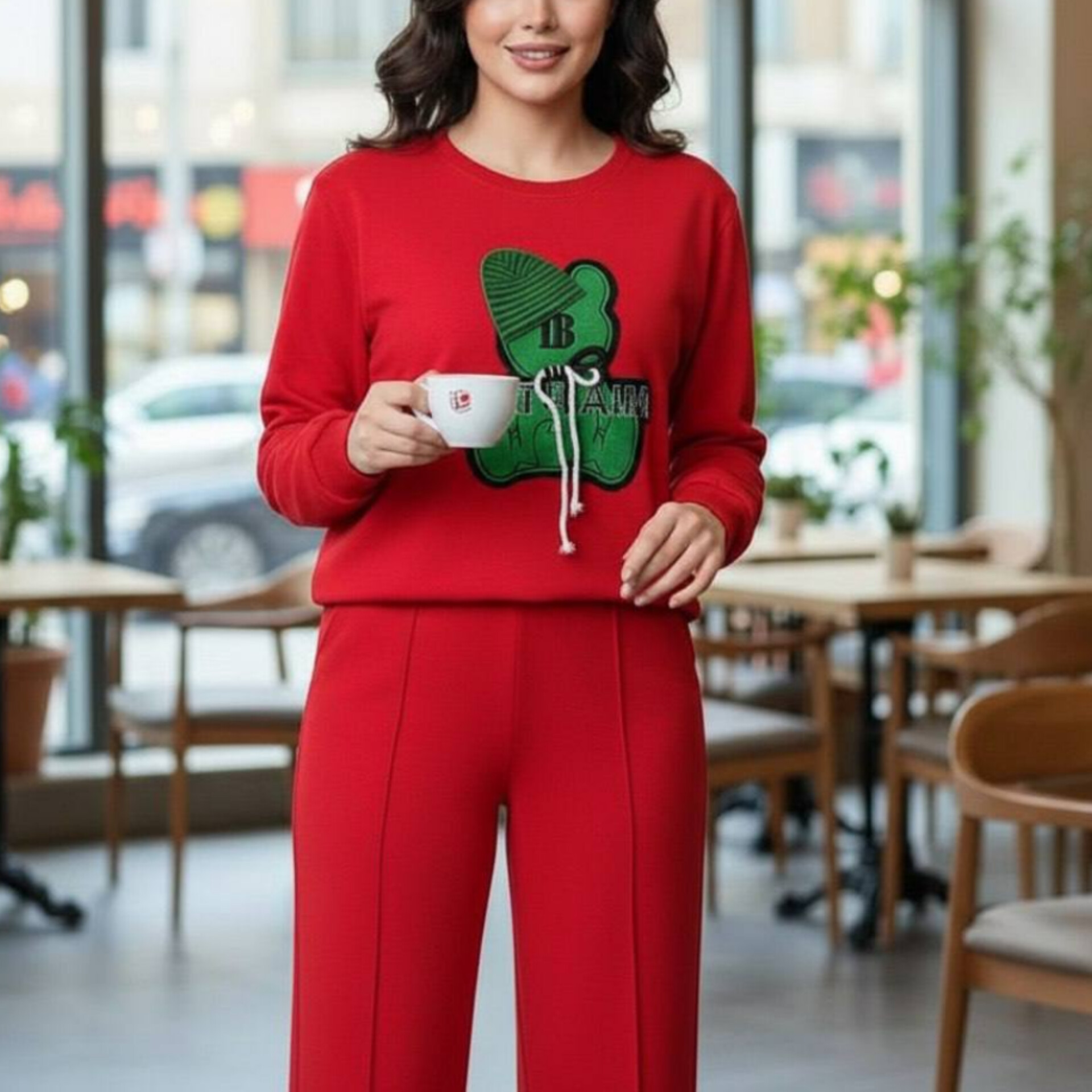 ست بلوز شلوار چاپ برجسته بالمین (پک 4 عددی)