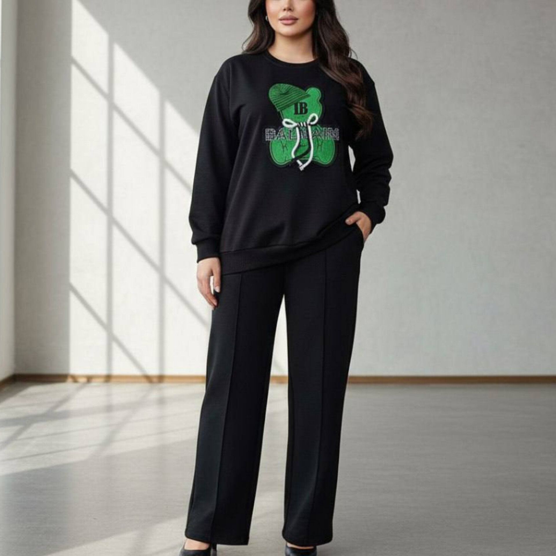 ست بلوز شلوار چاپ برجسته بالمین (پک 4 عددی)