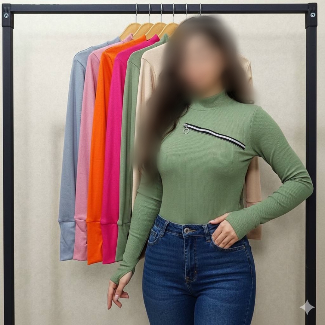 بادی انگشتی رو سینه زیپ خور قد ۷۰ (پک 6 عددی)