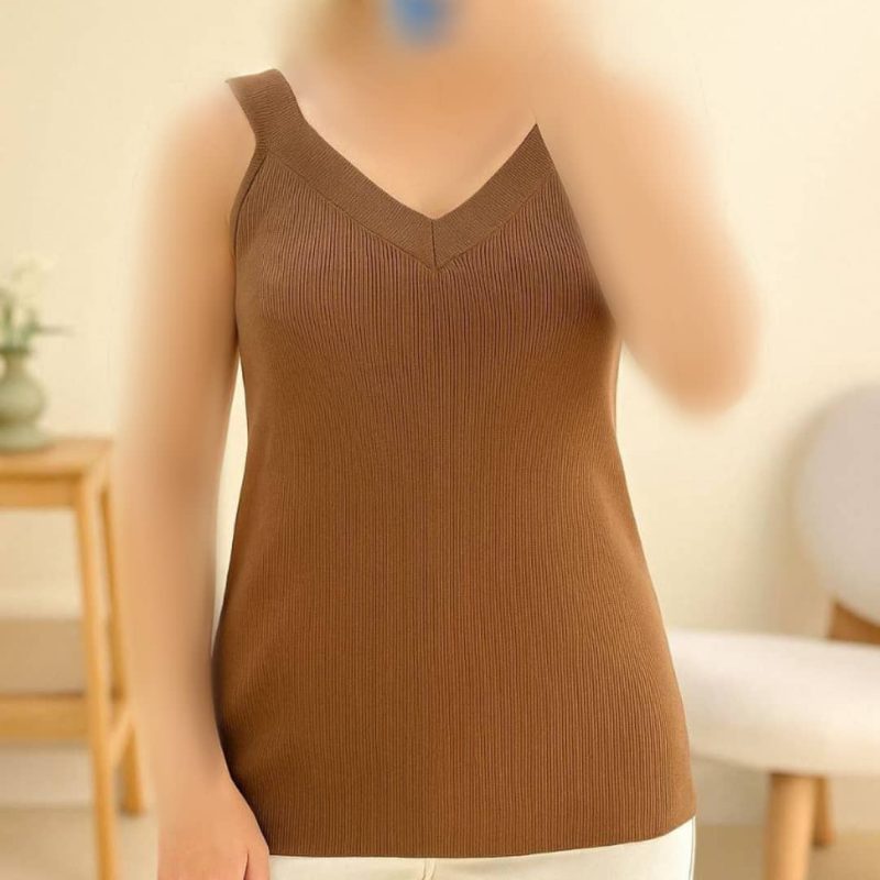 تاپ یقه خشتی نوار پهن (پک 6 عددی)