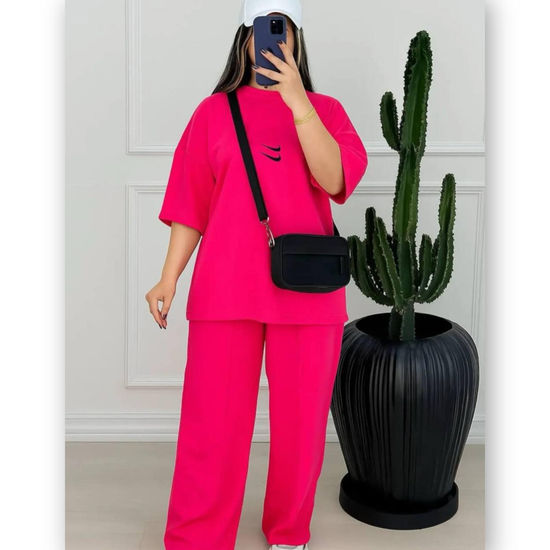 بلوز شلوار خط اتو چاپ دونایک (پک 5 عددی)