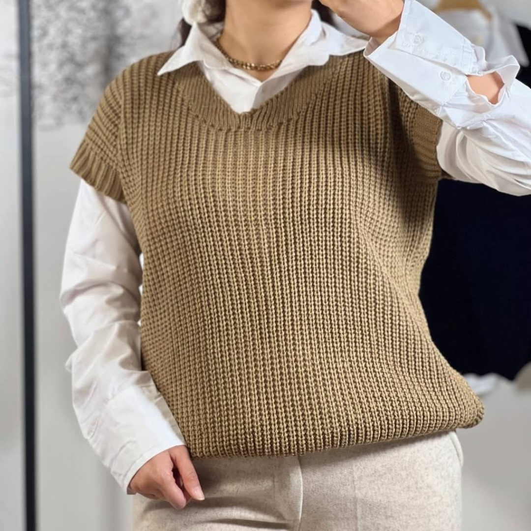 وست بافت قواره دار یقه هفت (پک 4 عددی)