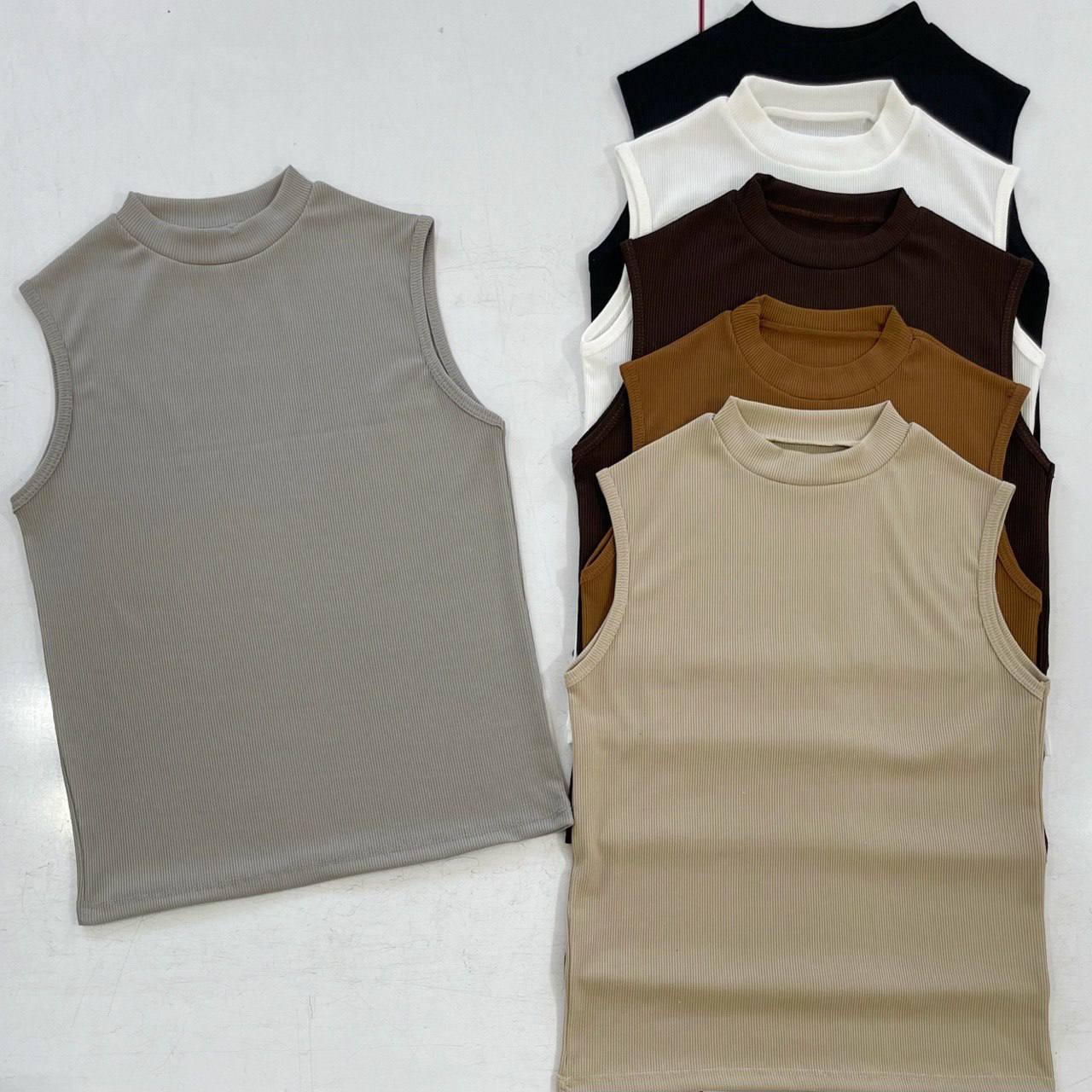 کراپ تاپ بیسیک یقه سه سانت (پک 6 عددی)