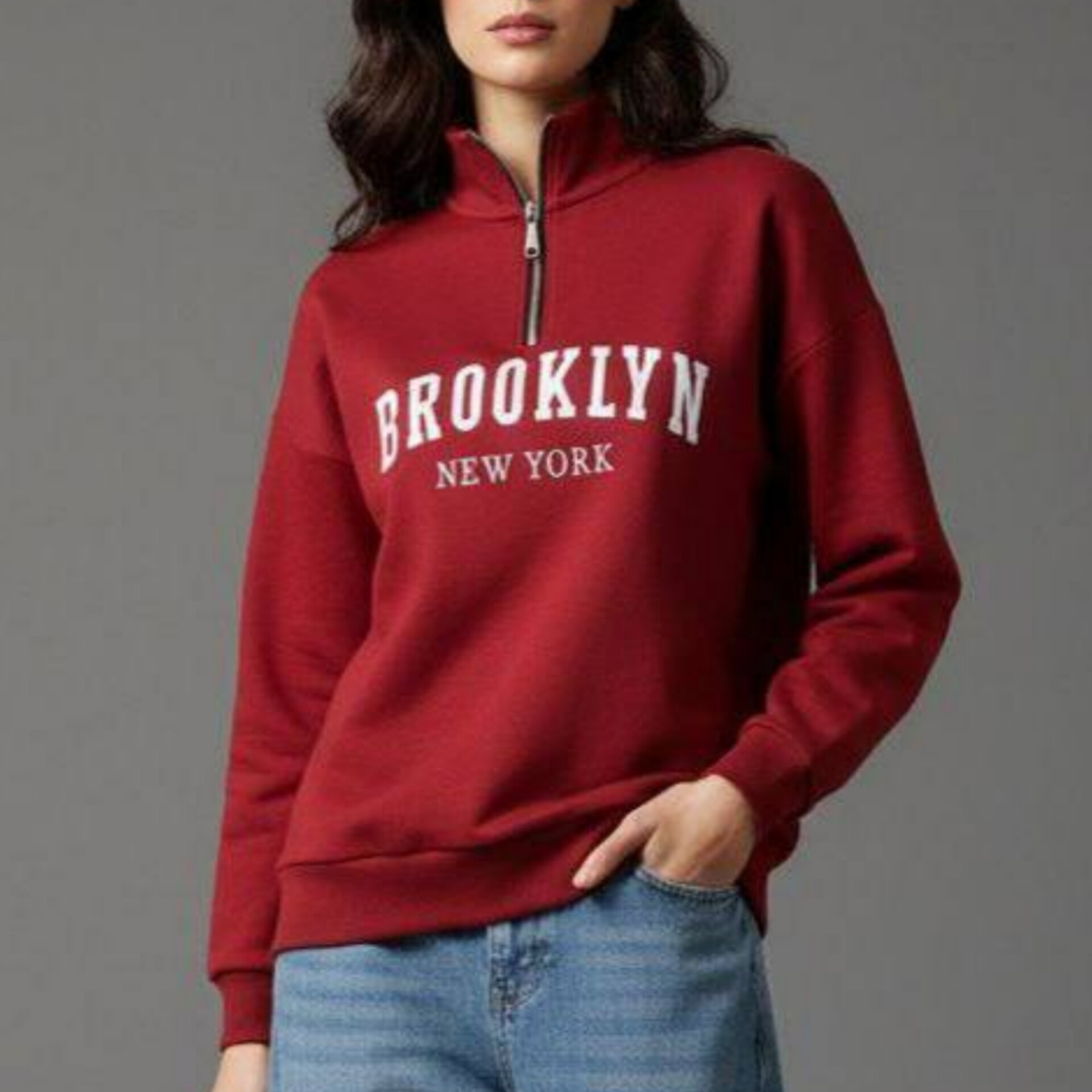 بلوز نیم زیپ یقه ۸ سانتی (پک 6 عددی)