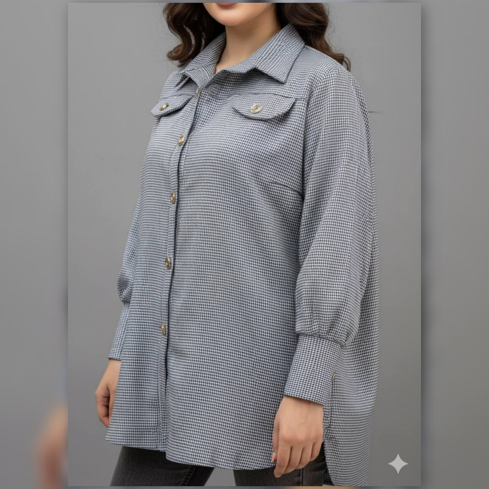 مانتو ریما چهارخونه (پک 5 عددی)