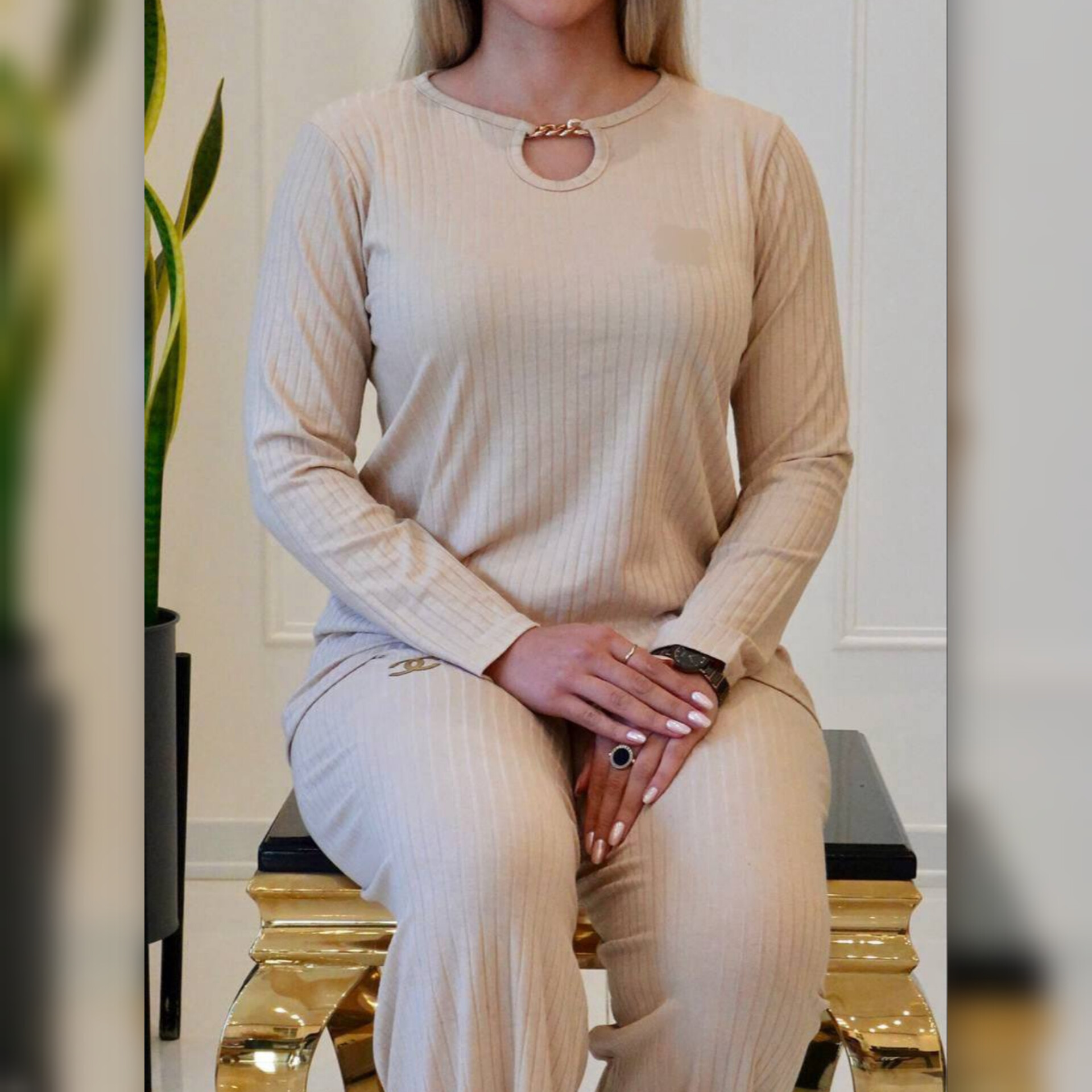 ️ست بلوز و شلوار زنجیری (پک 4 عددی)