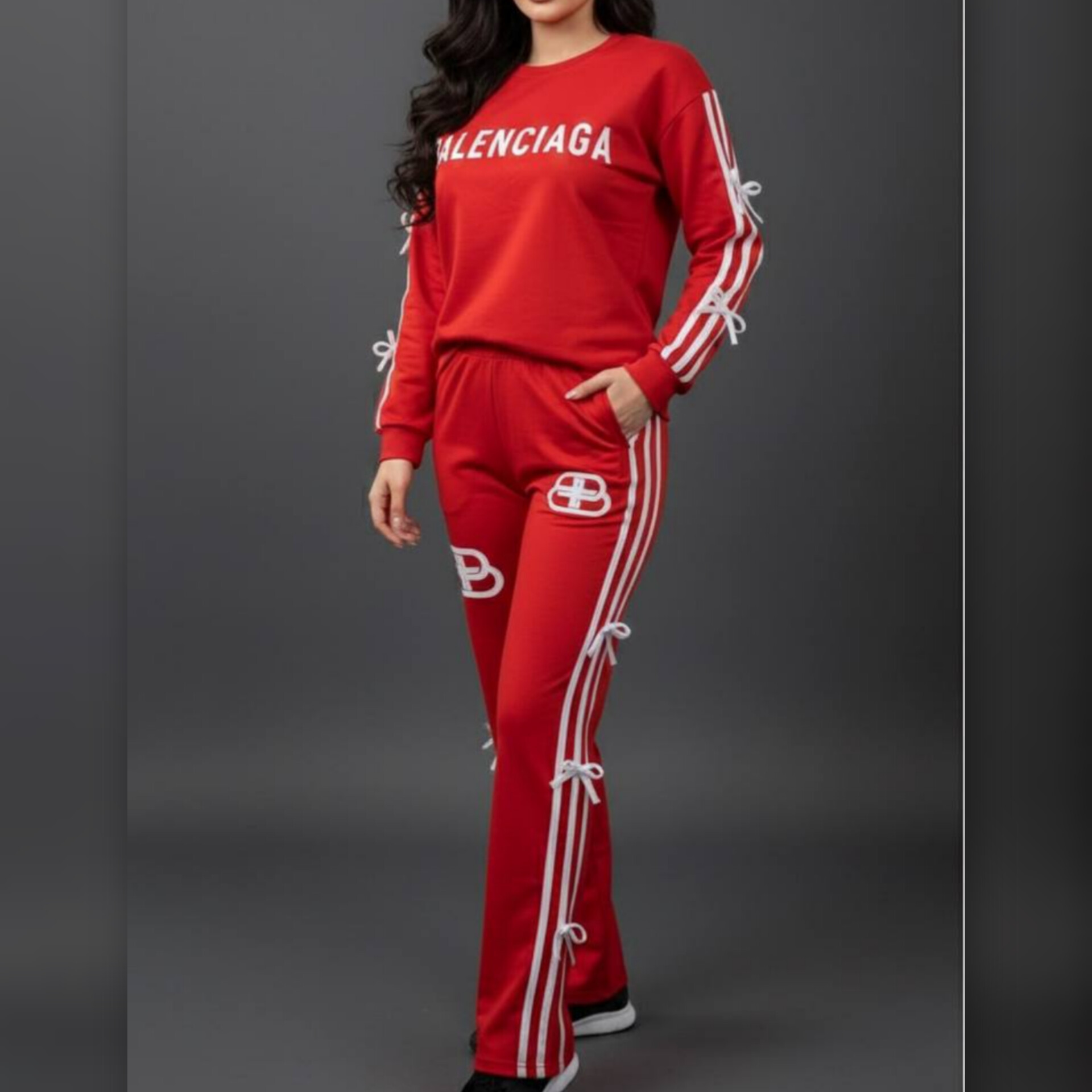 ️ست بلوز و شلوار سه نوار پاپیونی (پک 6 عددی)