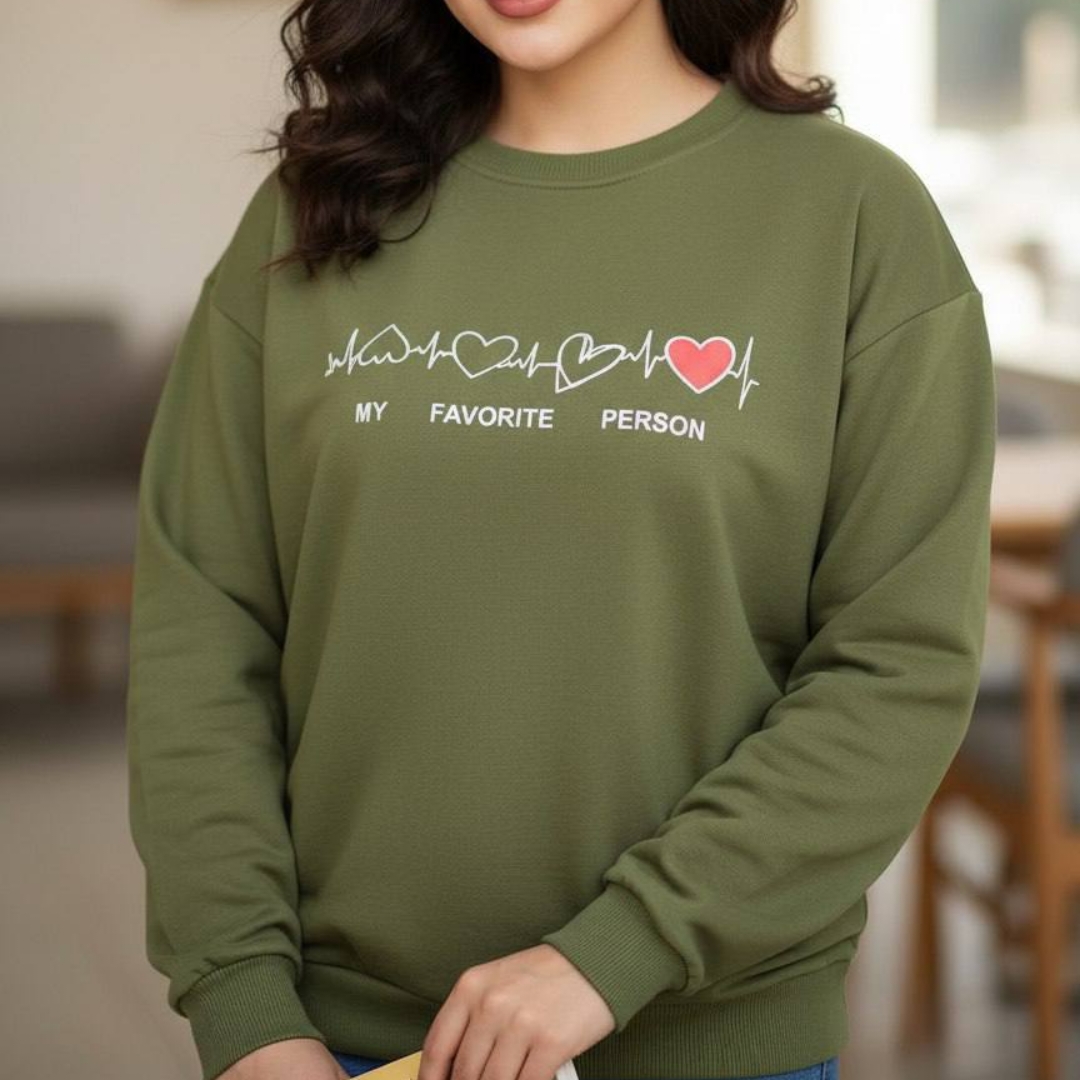 بلوز استین دار چاپ ضربان قلب (پک 7 عددی)