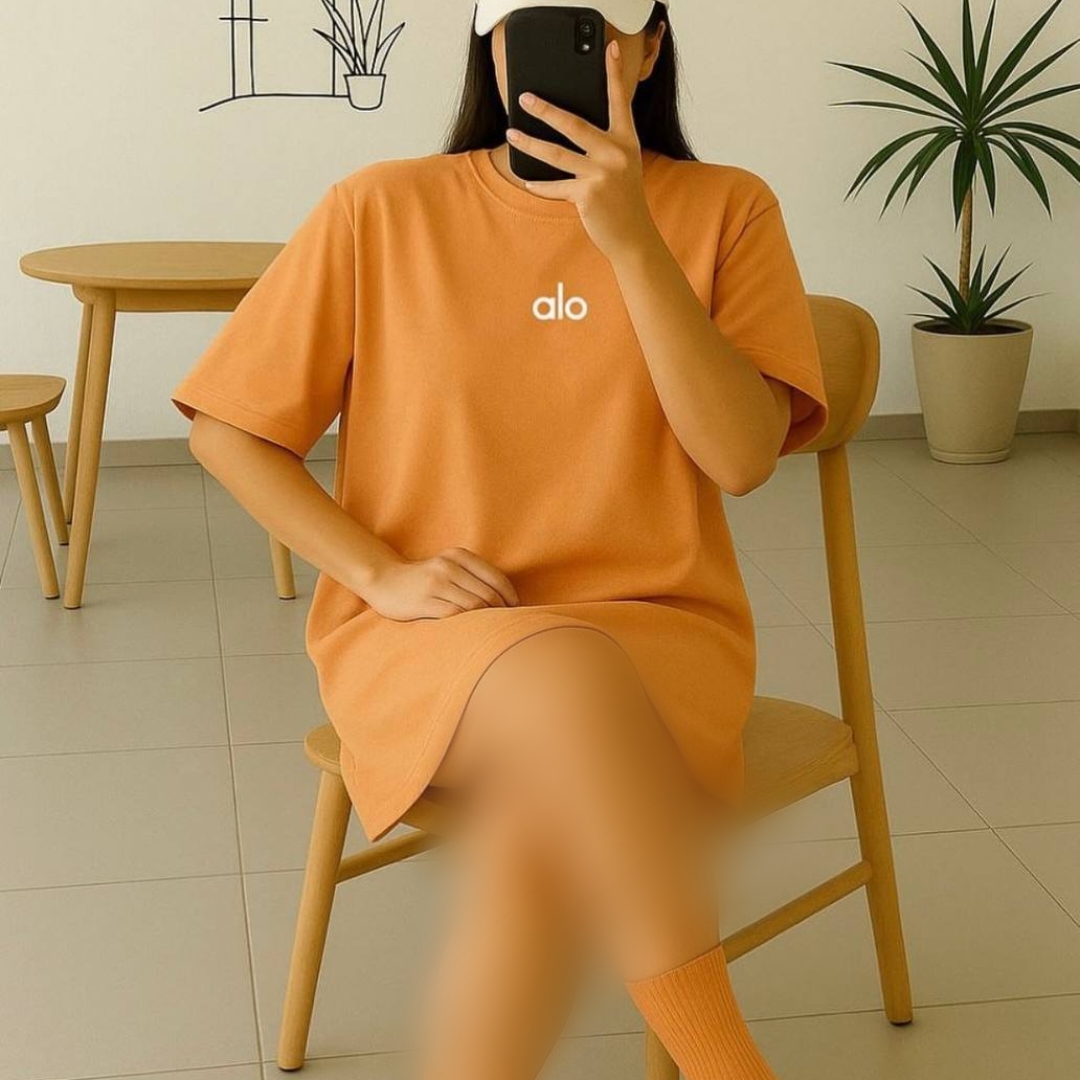 تیشرت باکسی چاپ alo (پک 6 عددی)