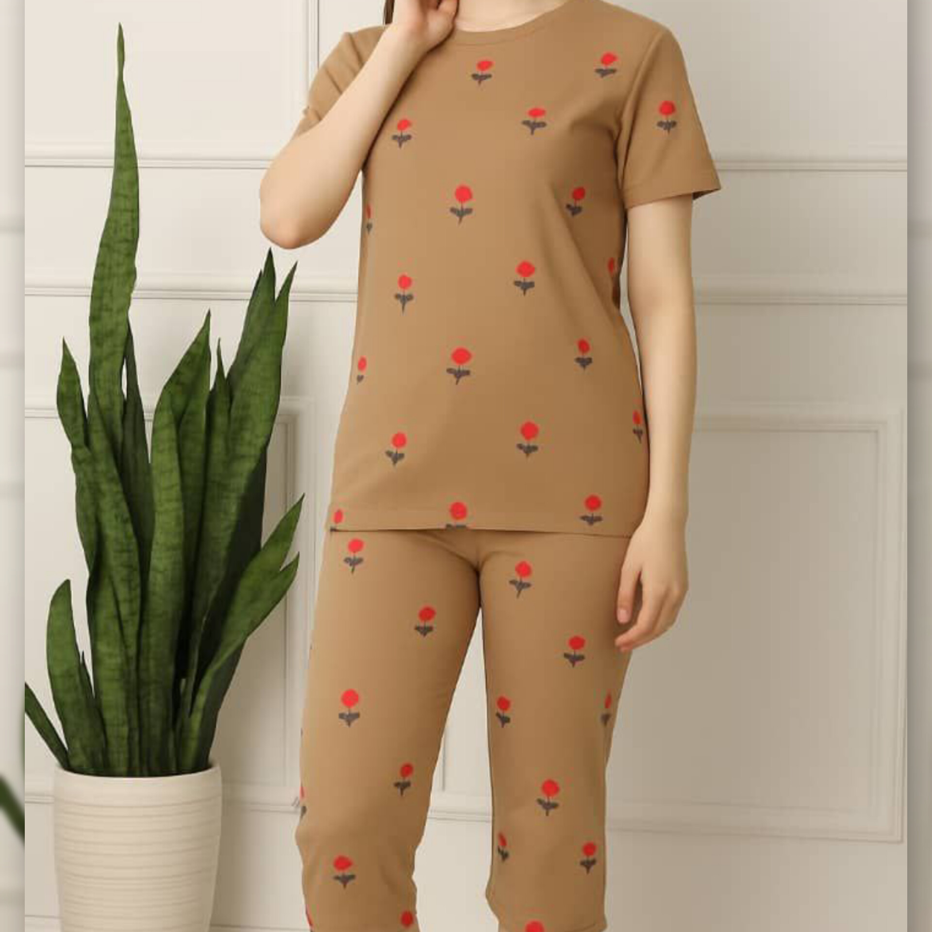 تیشرت شلوارک چاپ نهال (پک 6 عددی)