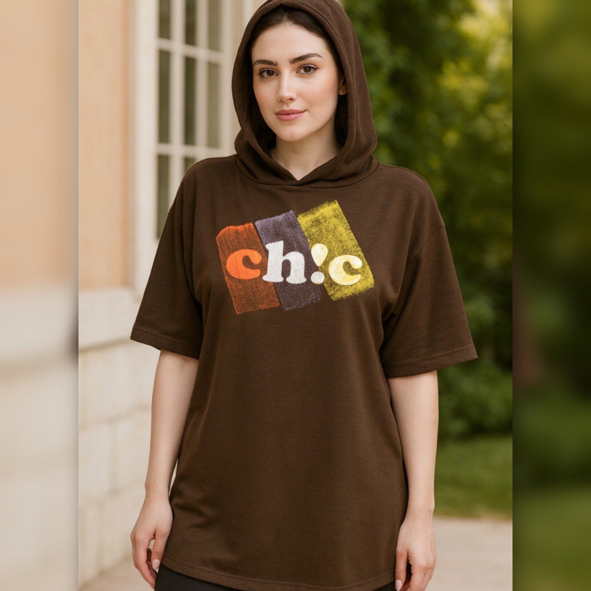 ️تیشرت باکسی کلاه دار chic عمده (پک 6 عددی)