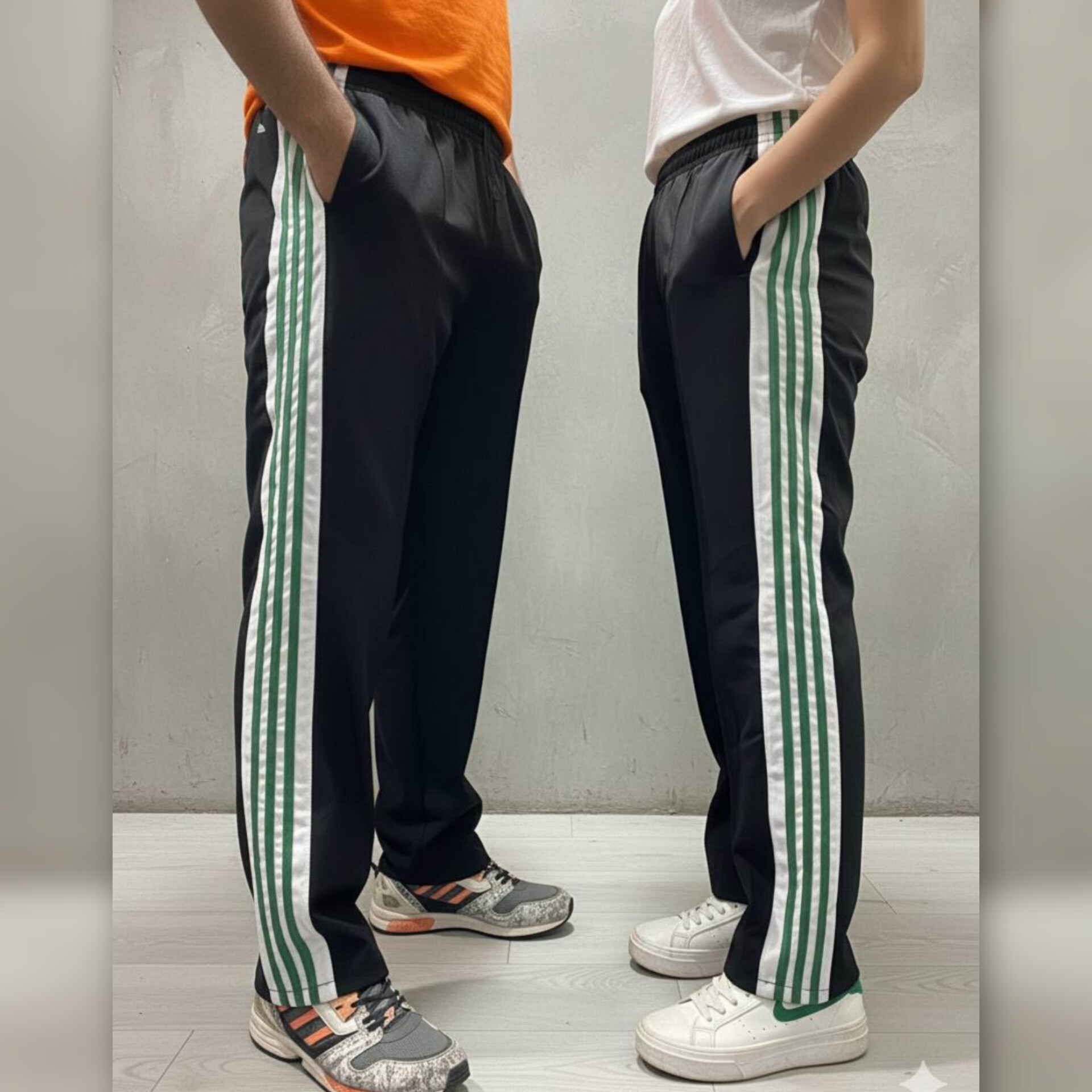 شلوار بگ نوار سبز مردانه و زنانه (پک ۶ عددی)