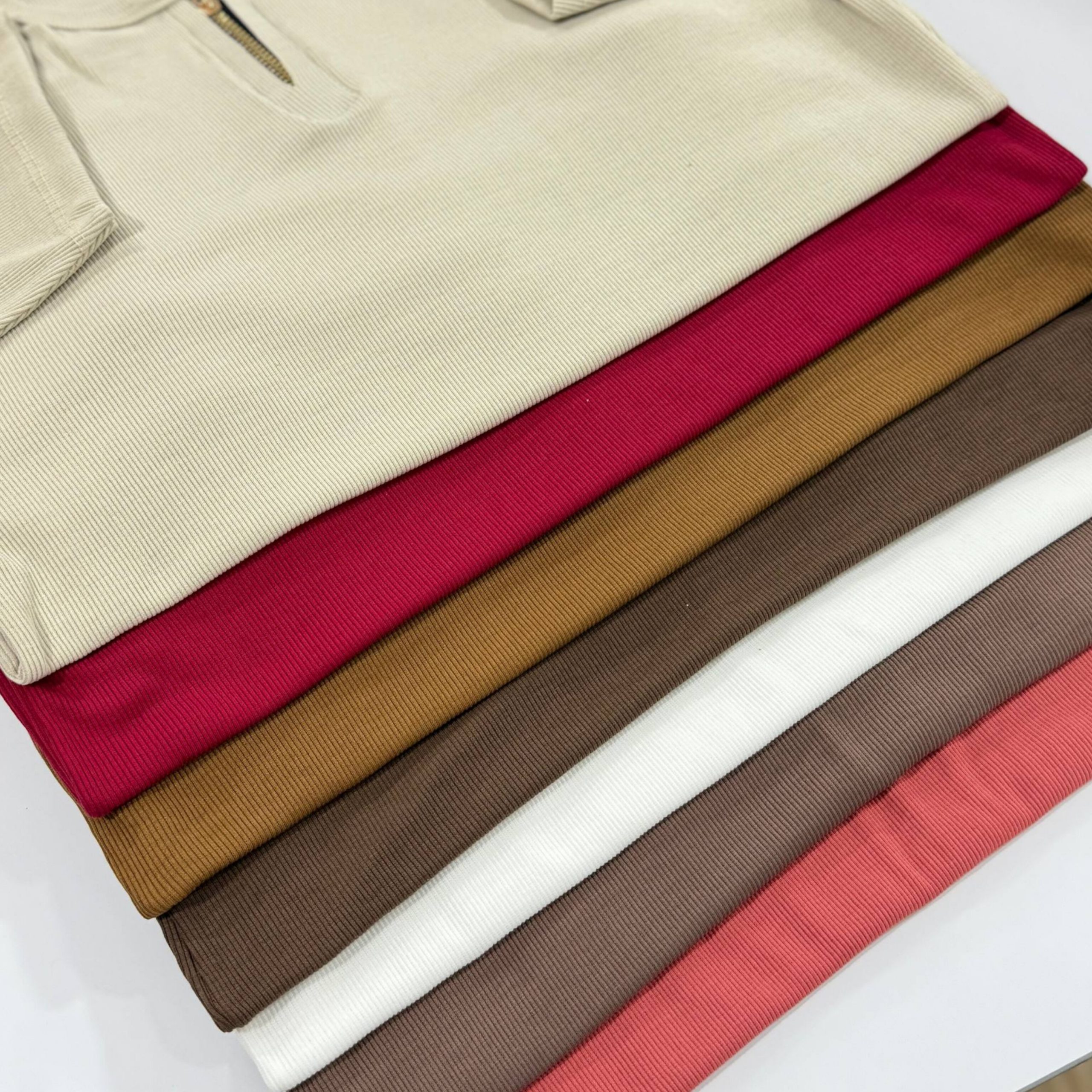 ️تیشرت نیم آستین نیم زیپ (پک 7 عددی)