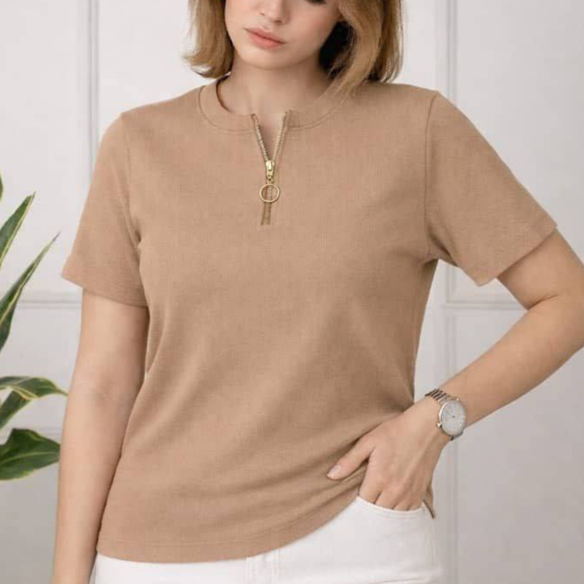 ️تیشرت نیم آستین نیم زیپ (پک 7 عددی)