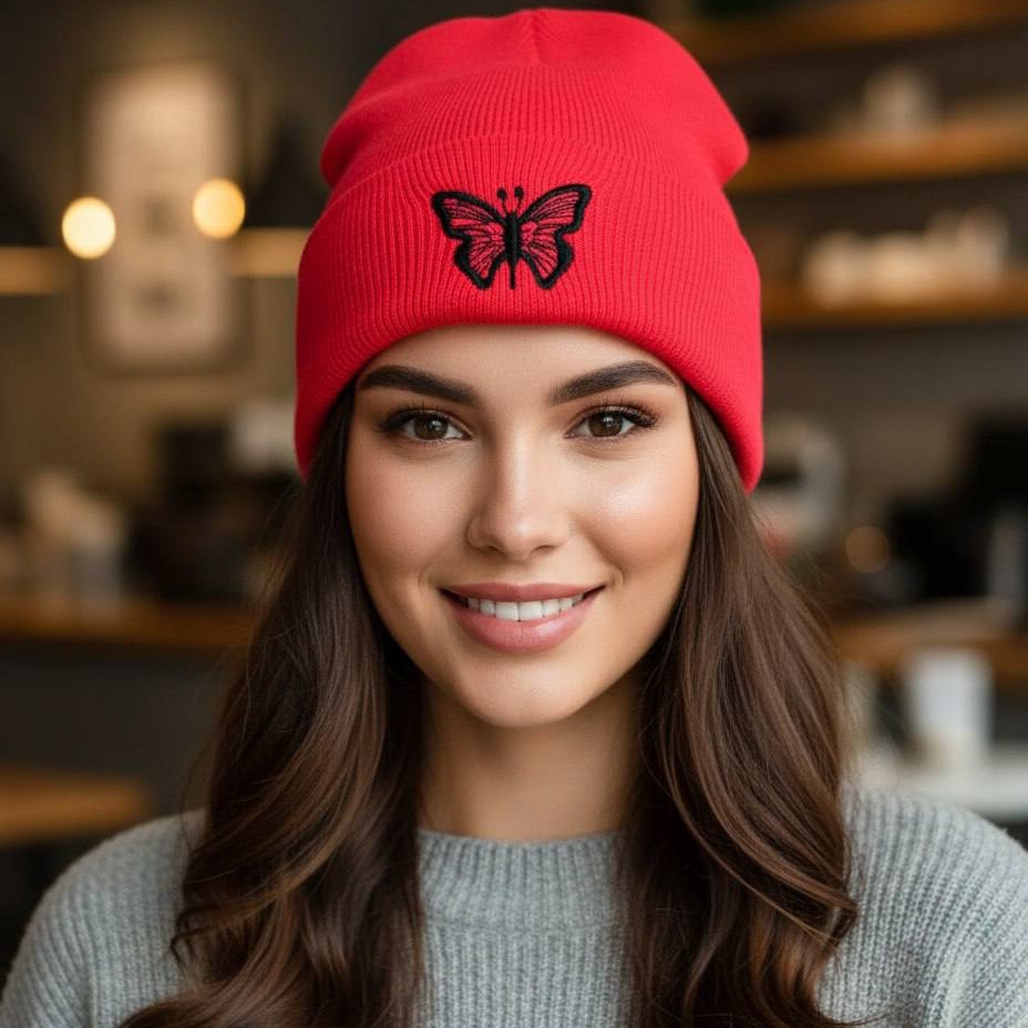 کلاه بافت گلدوزی رنگی (پک 6عددی)