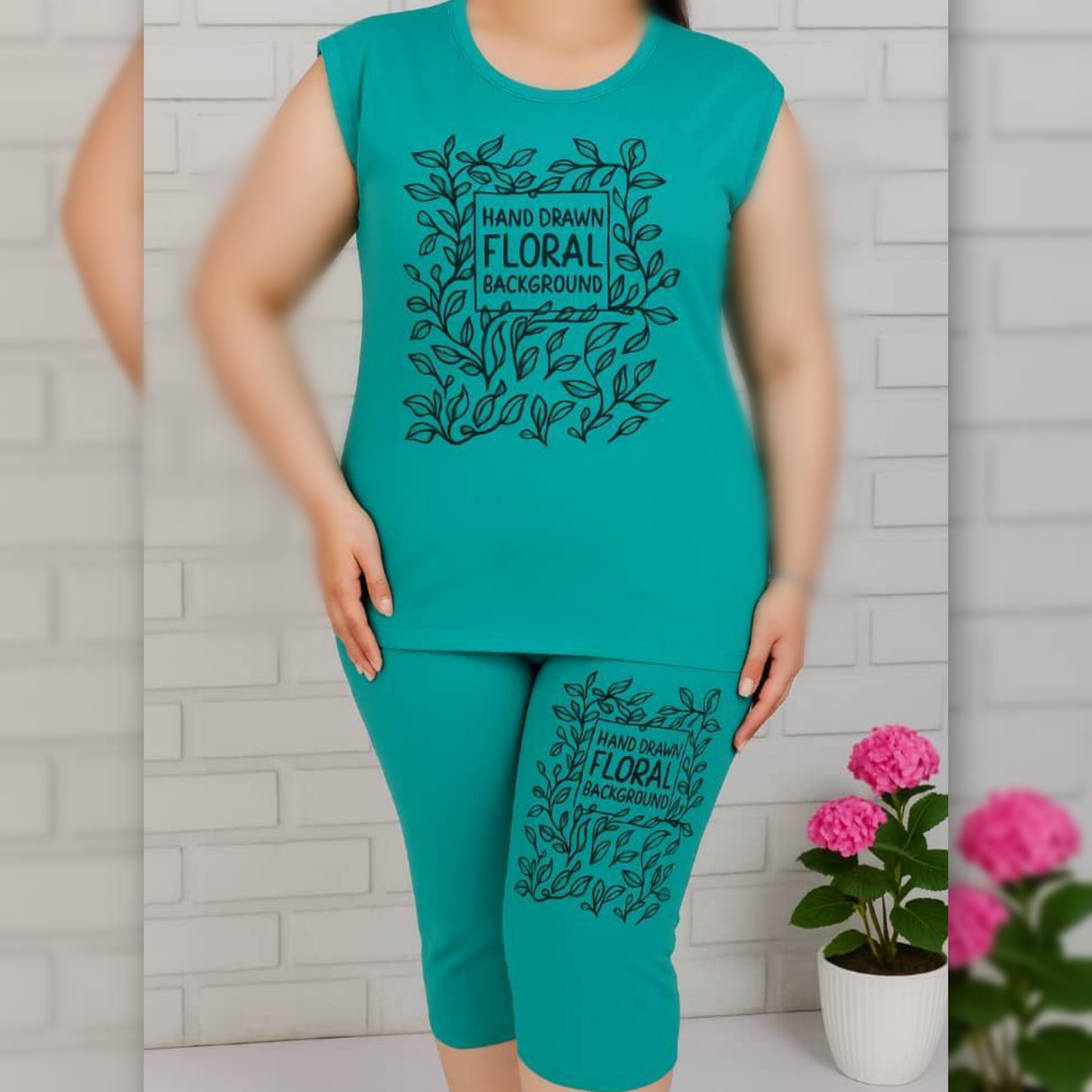 تاپ و شلوارک چاپ فلورال (پک 6 عددی)