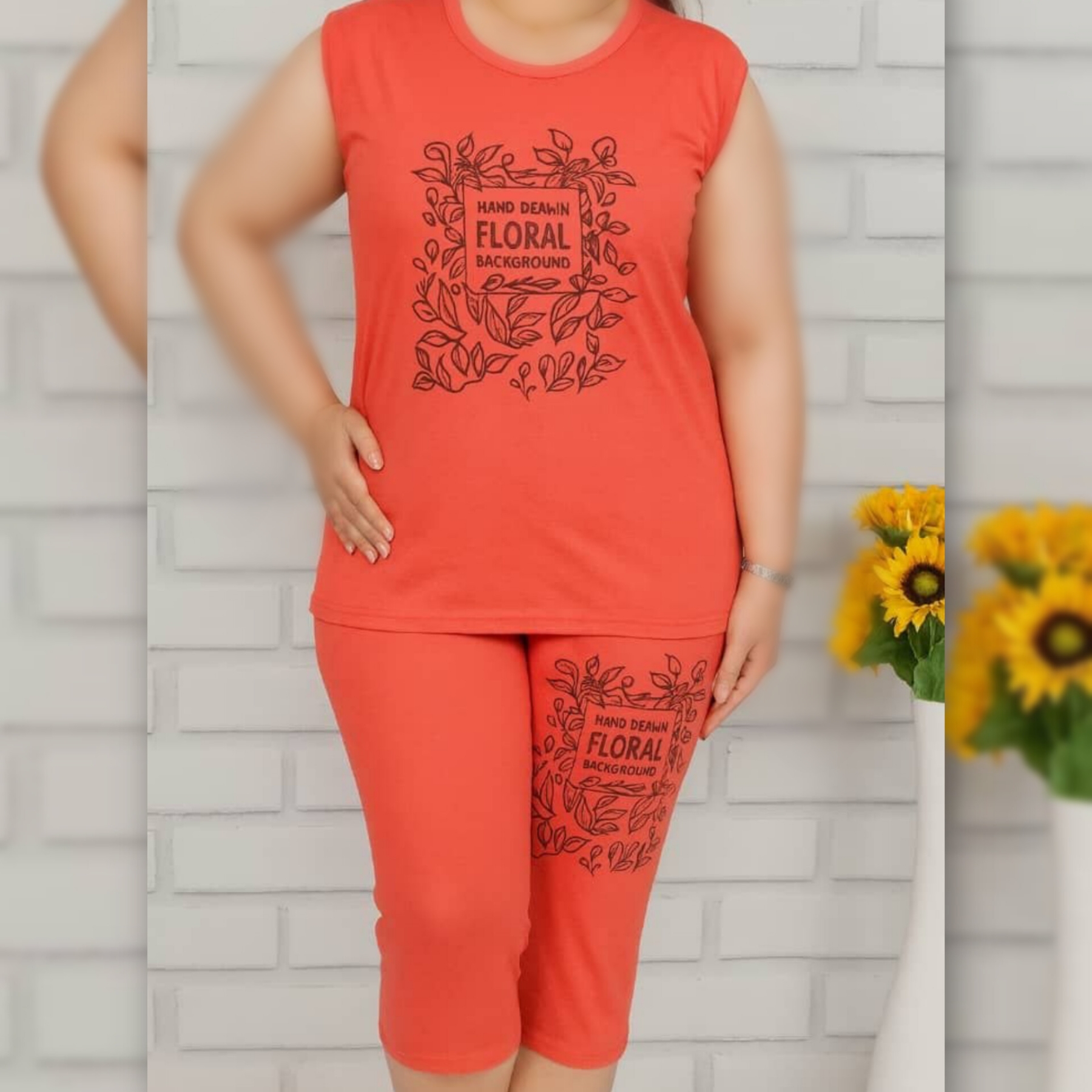 تاپ و شلوارک چاپ فلورال (پک 6 عددی)