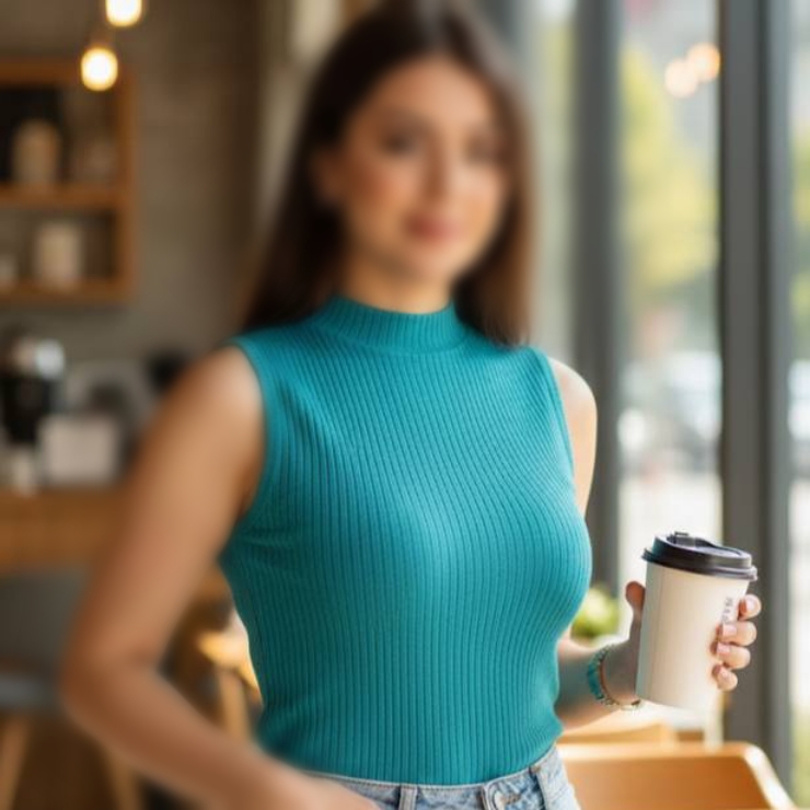 ️تاپ تینیجری بیسک یقه ۳ سانت (پک 6 عددی)