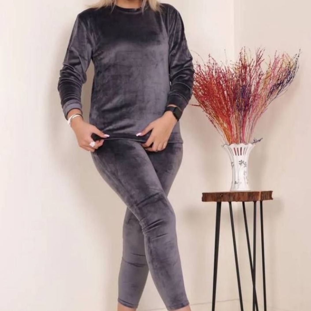 ست بلوز شلوار مخمل روباهی (پک 6 عددی)