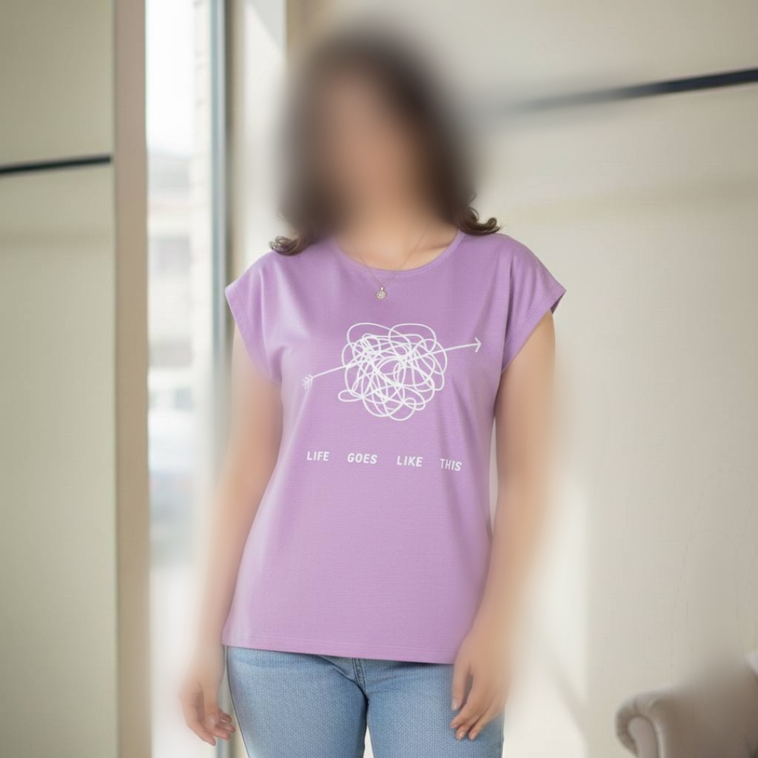 ️تیشرت استین سرخود چاپ لایف (پک 6 عددی)