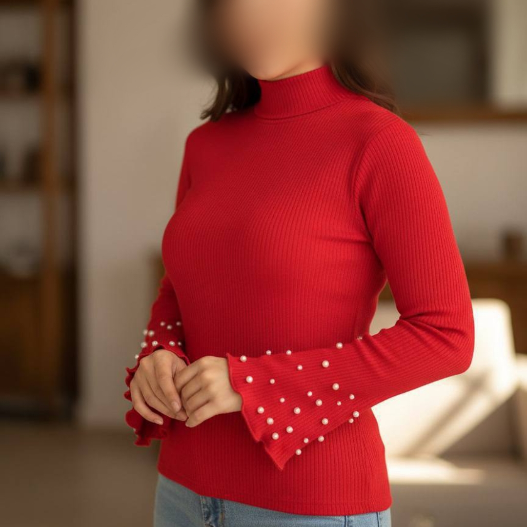 ️بلوز یقه ۵ سانت آستین کلوش (پک 6 عددی)