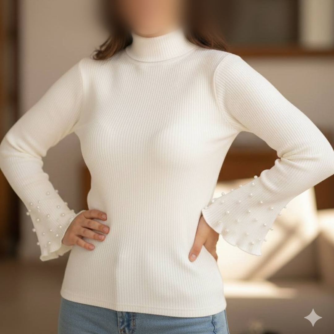 ️بلوز یقه ۵ سانت آستین کلوش (پک 6 عددی)