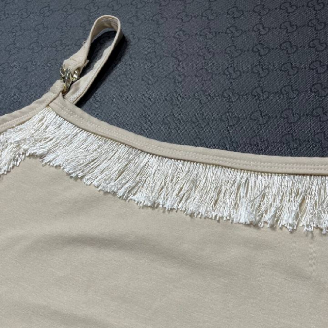 کراپ بند زنجیری جلو ریش رنگی (پک 4 عددی)