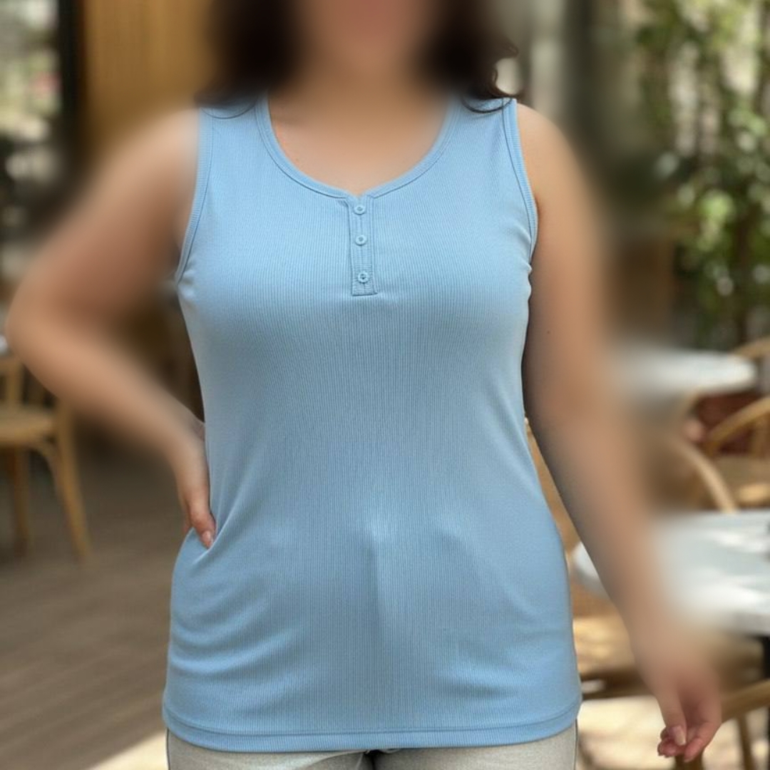 ️تاپ یقه هفت ۳ دکمه قواره دار (پک 6 عددی)