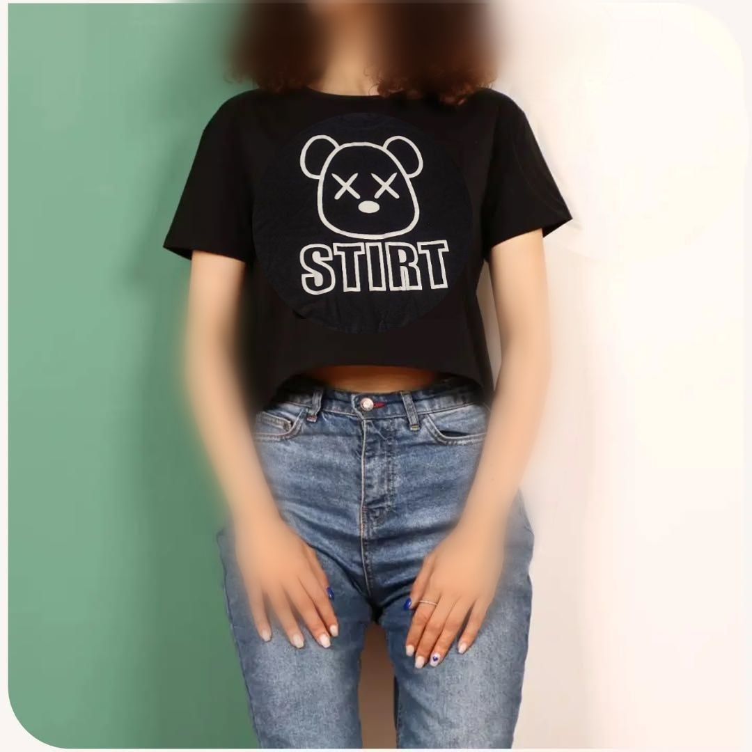 ️کراپ مشکی تک STIRT (پک 6 عددی)