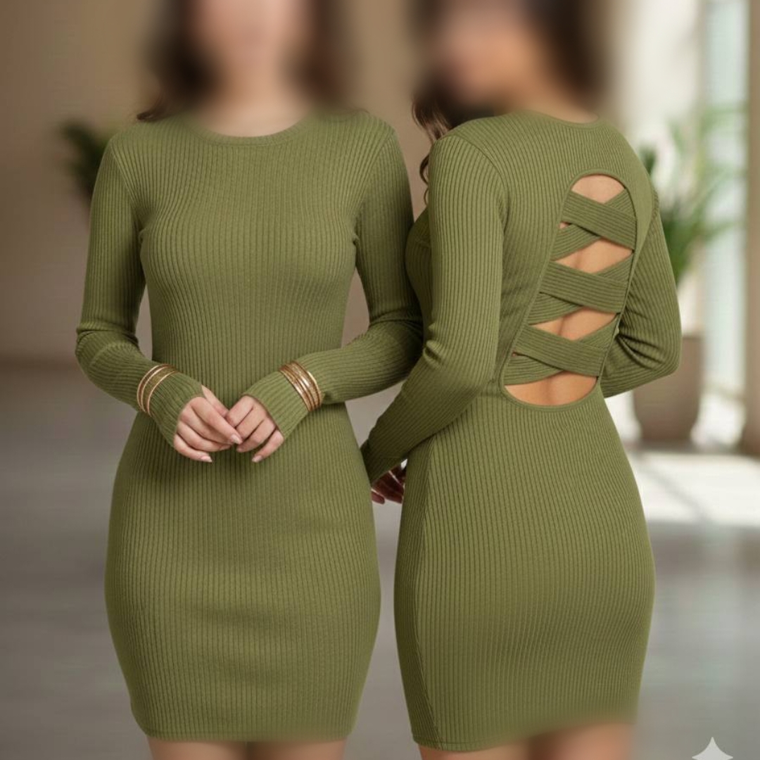 سارافون بلند فینگر دار پشت ضربدری (پک 6 عددی)