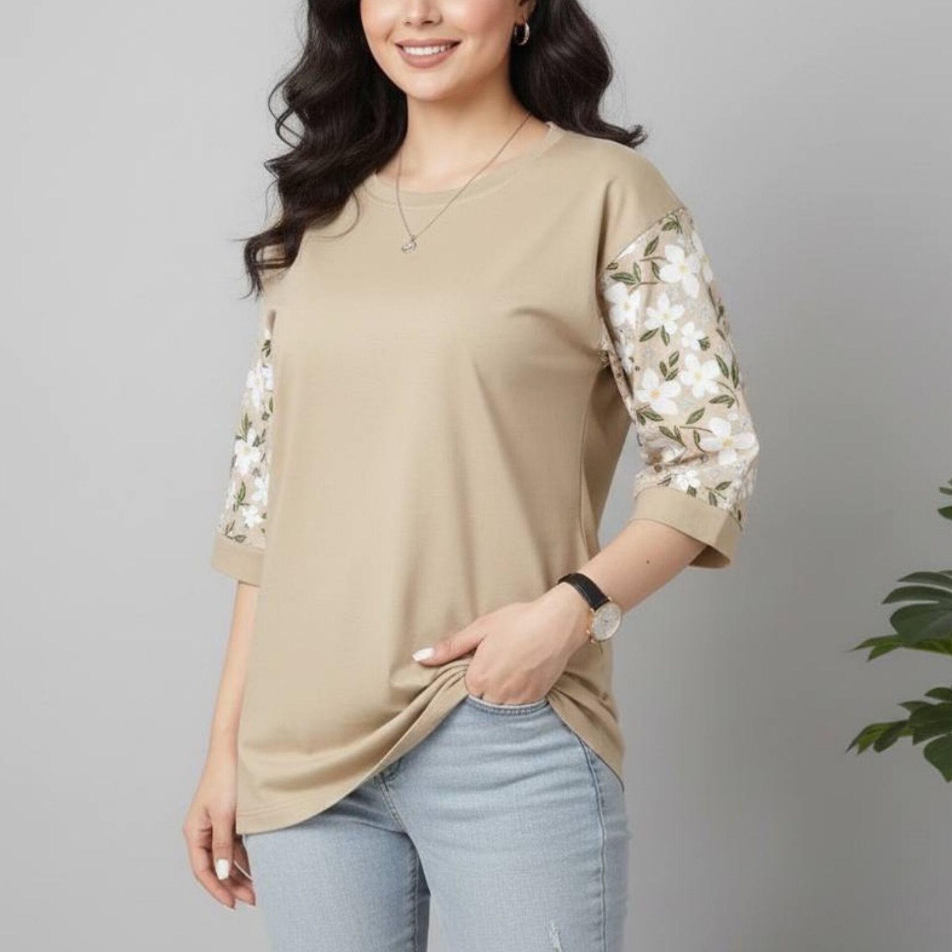 ️تیشرت لانگ آستین گل (پک 6 عددی)