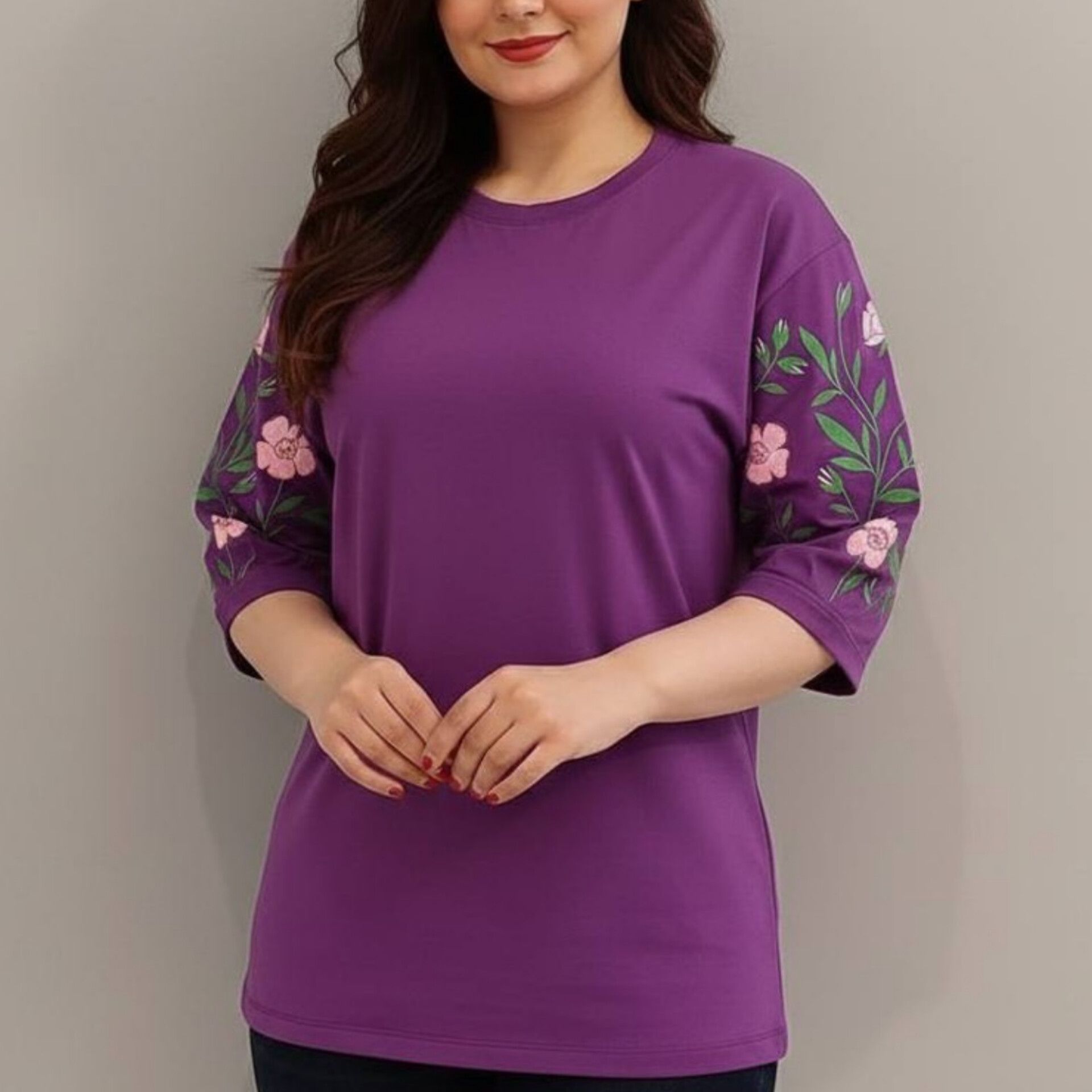 ️تیشرت لانگ آستین گل (پک 6 عددی)