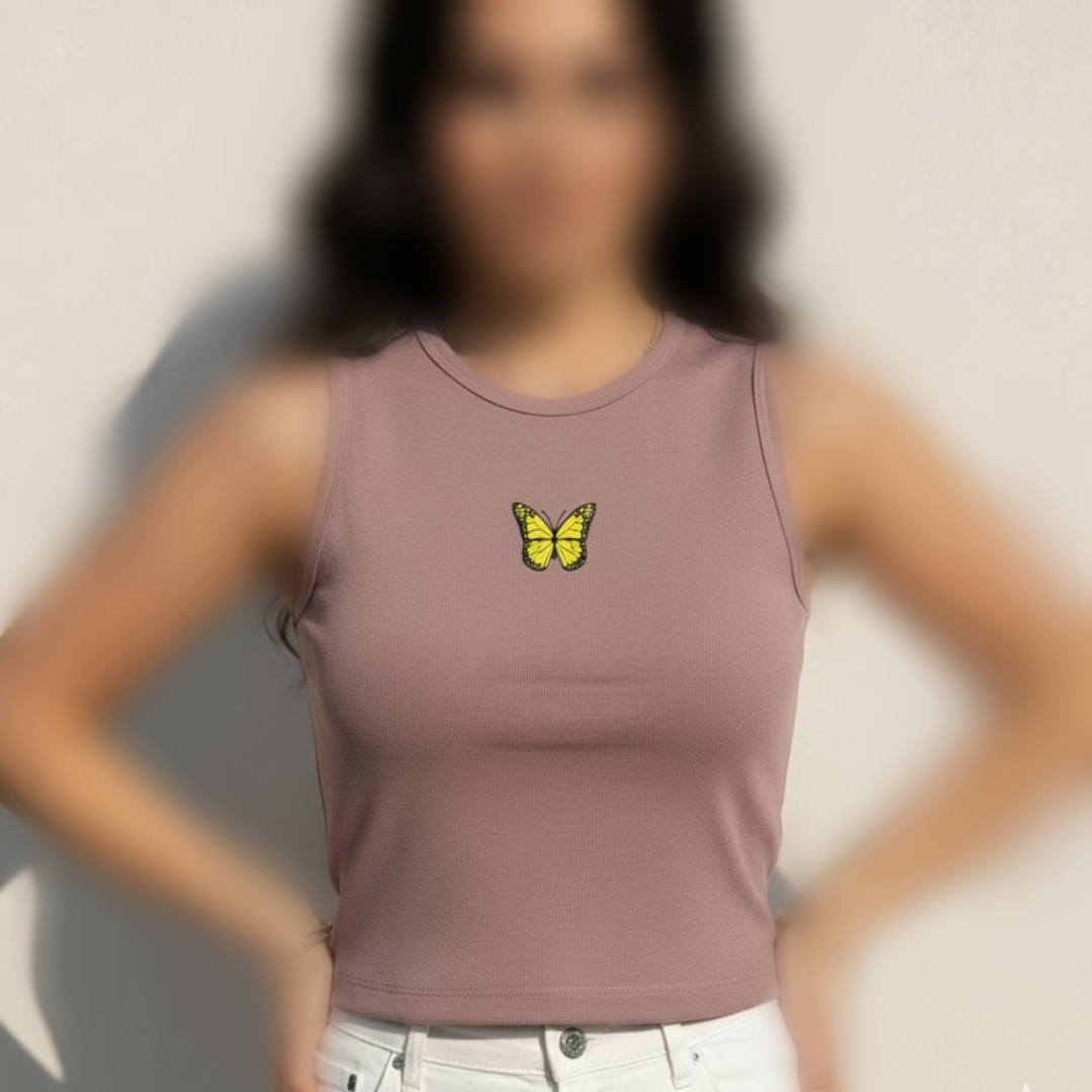 ️تاپ حلقه ای چاپ پروانه (پک 6 عددی)