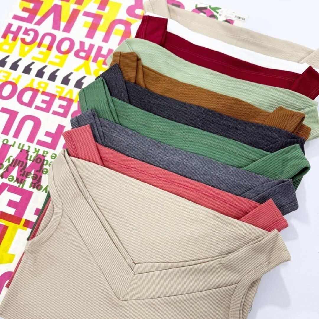 تاپ یقه خشتی نوار پهن( پک 5 عددی)