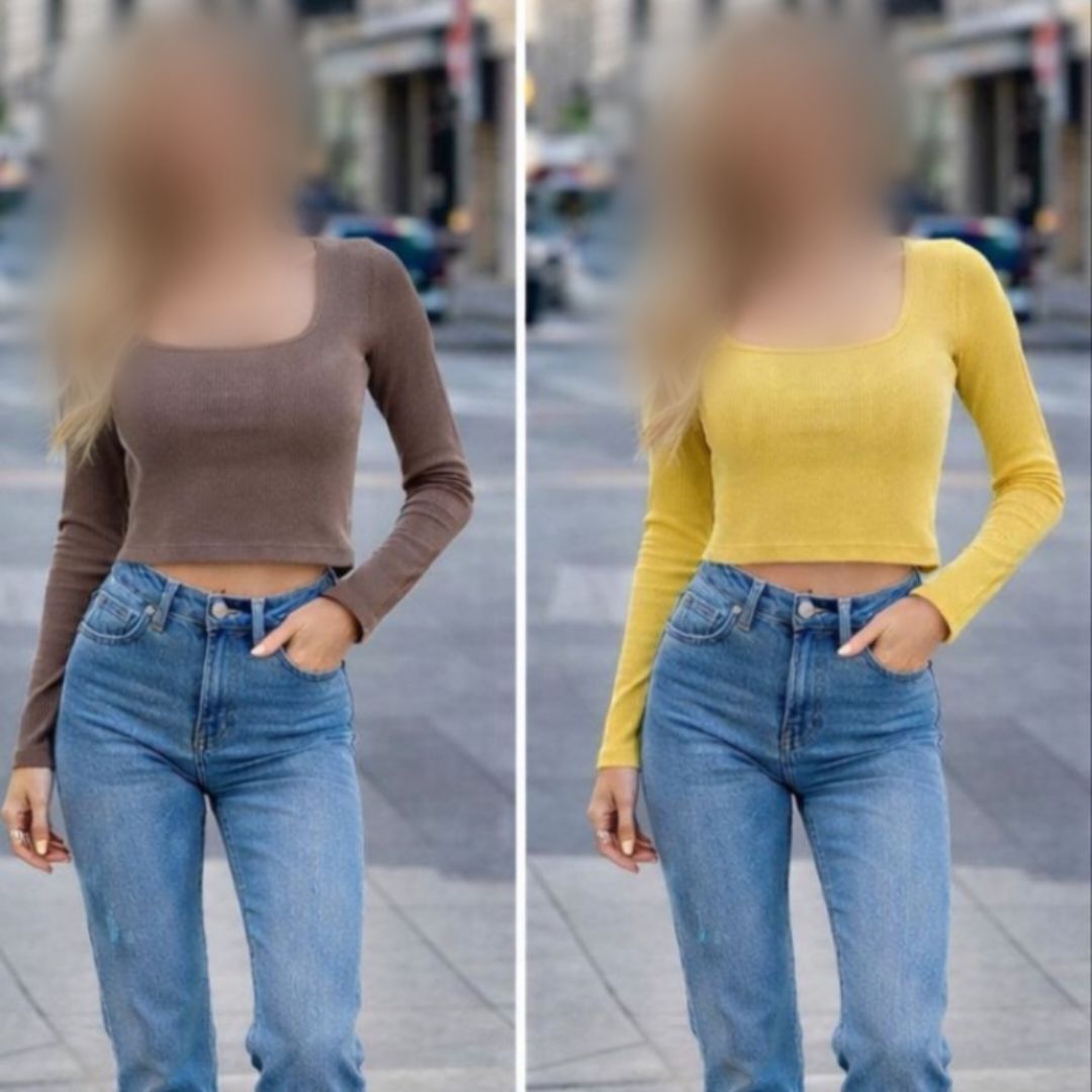 بلوز بیسیک یقه خشتی (پک 6 عددی)