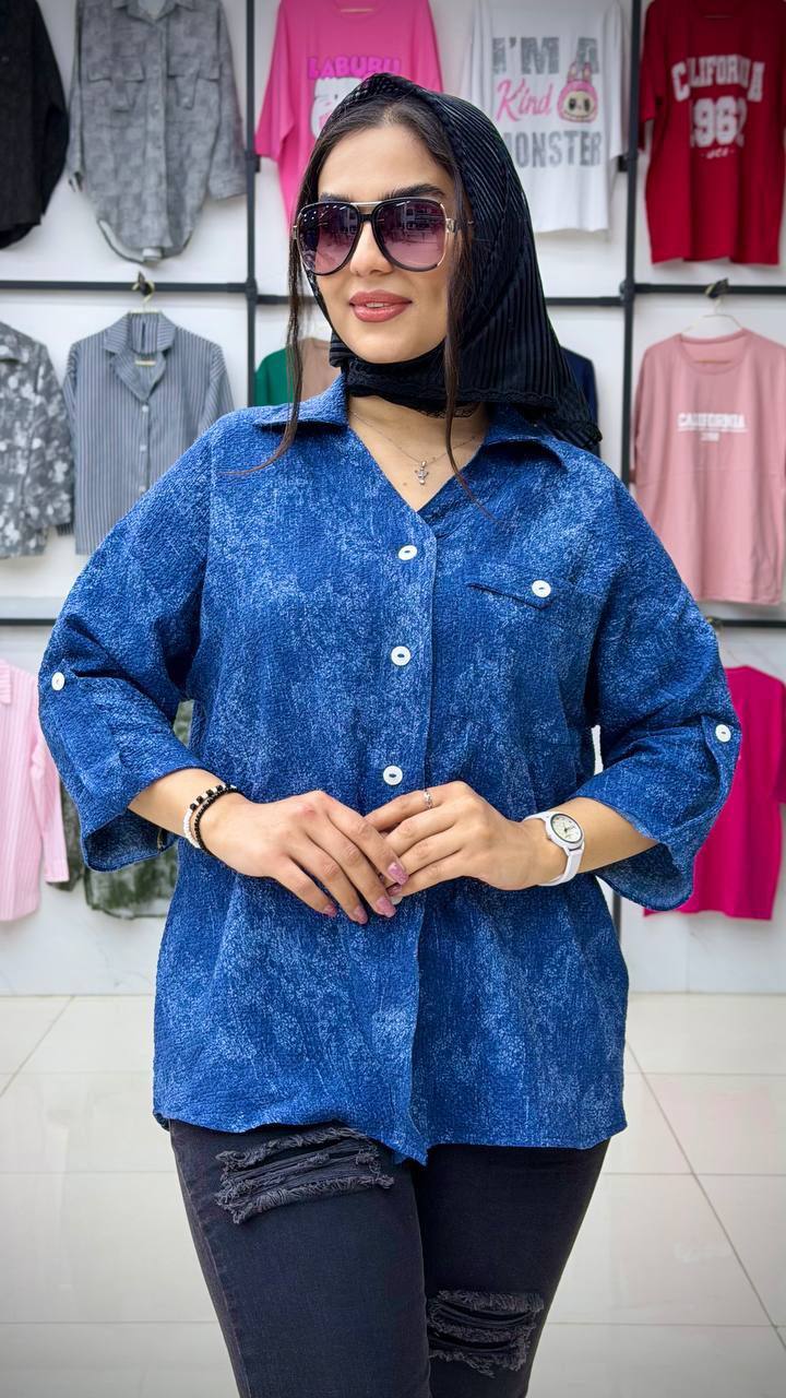 شومیز باکسی ۲ جیب پلنگی (پک 4 عددی) (کپی)