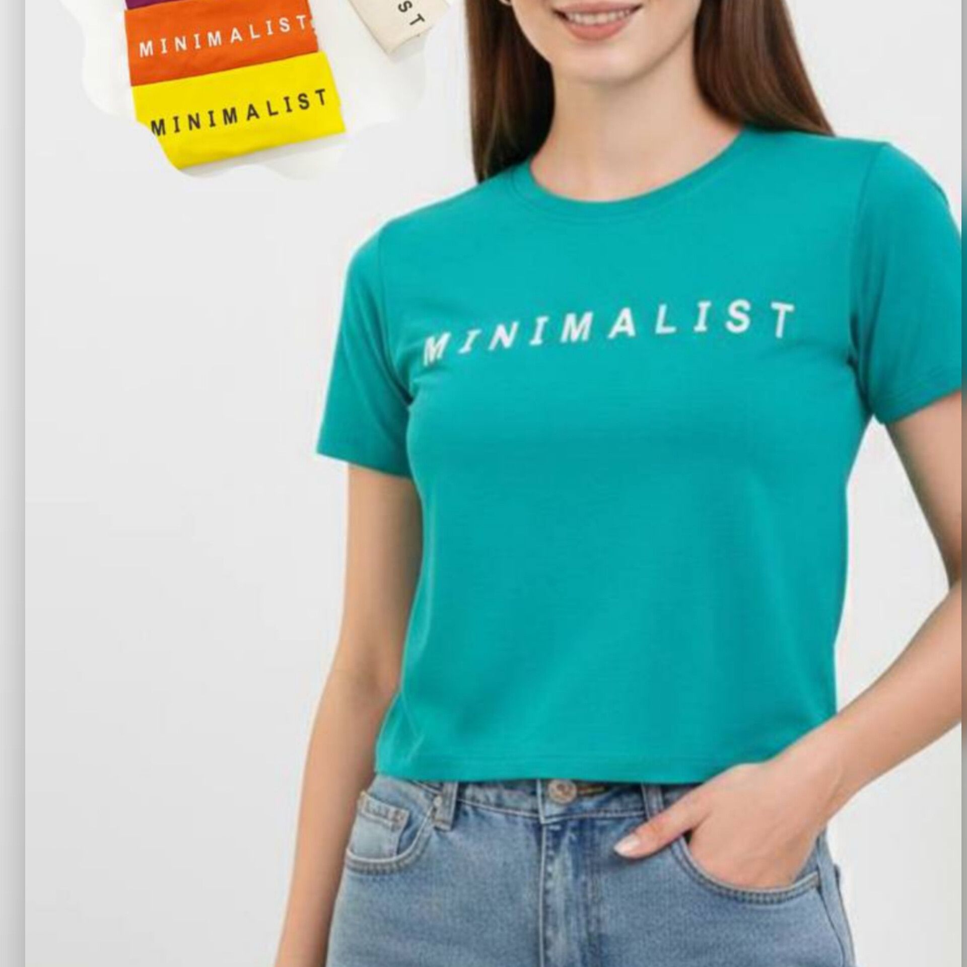 کراپ نیم استین چاپ انگلیسی (پک 4 عددی)