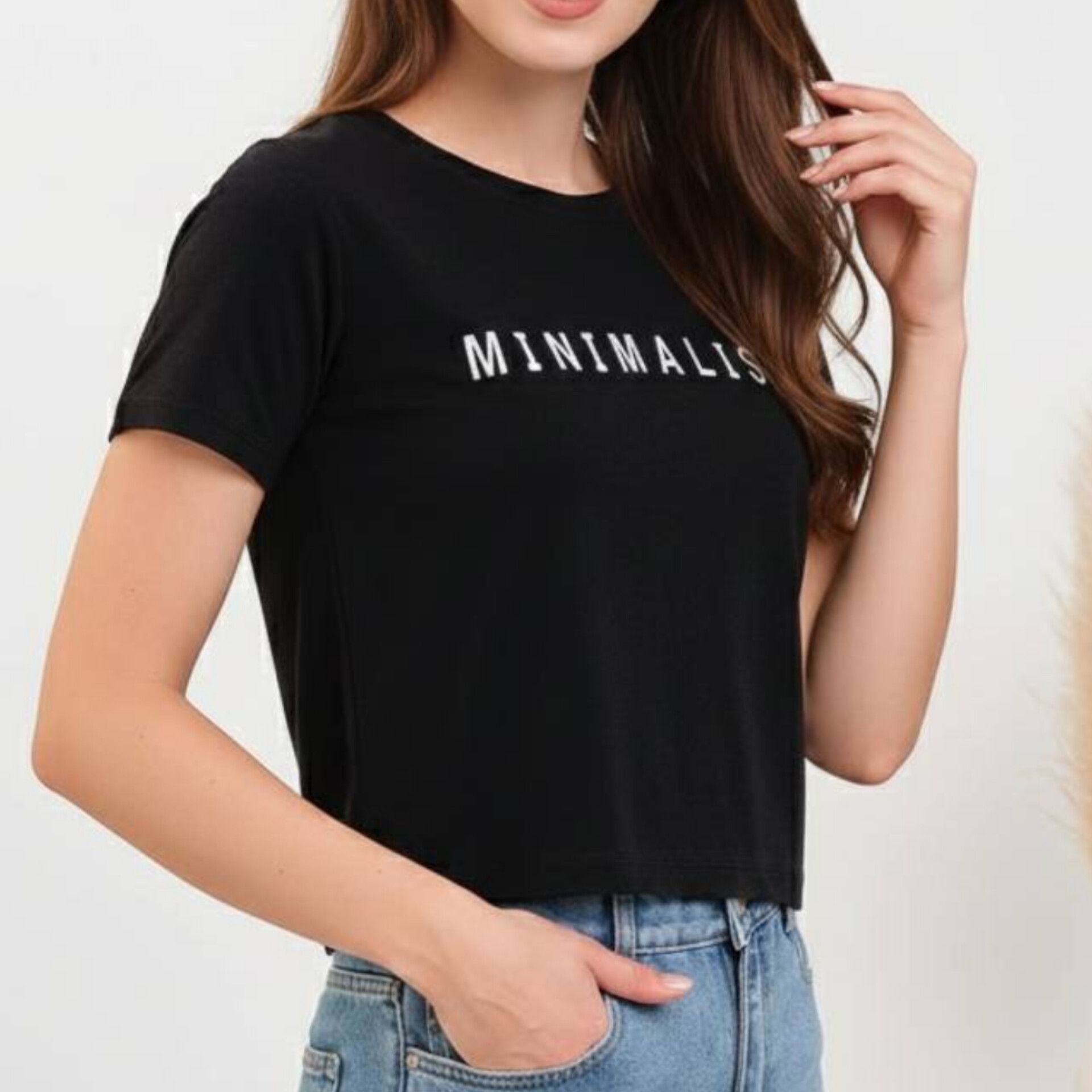 کراپ نیم استین چاپ انگلیسی (پک 4 عددی)