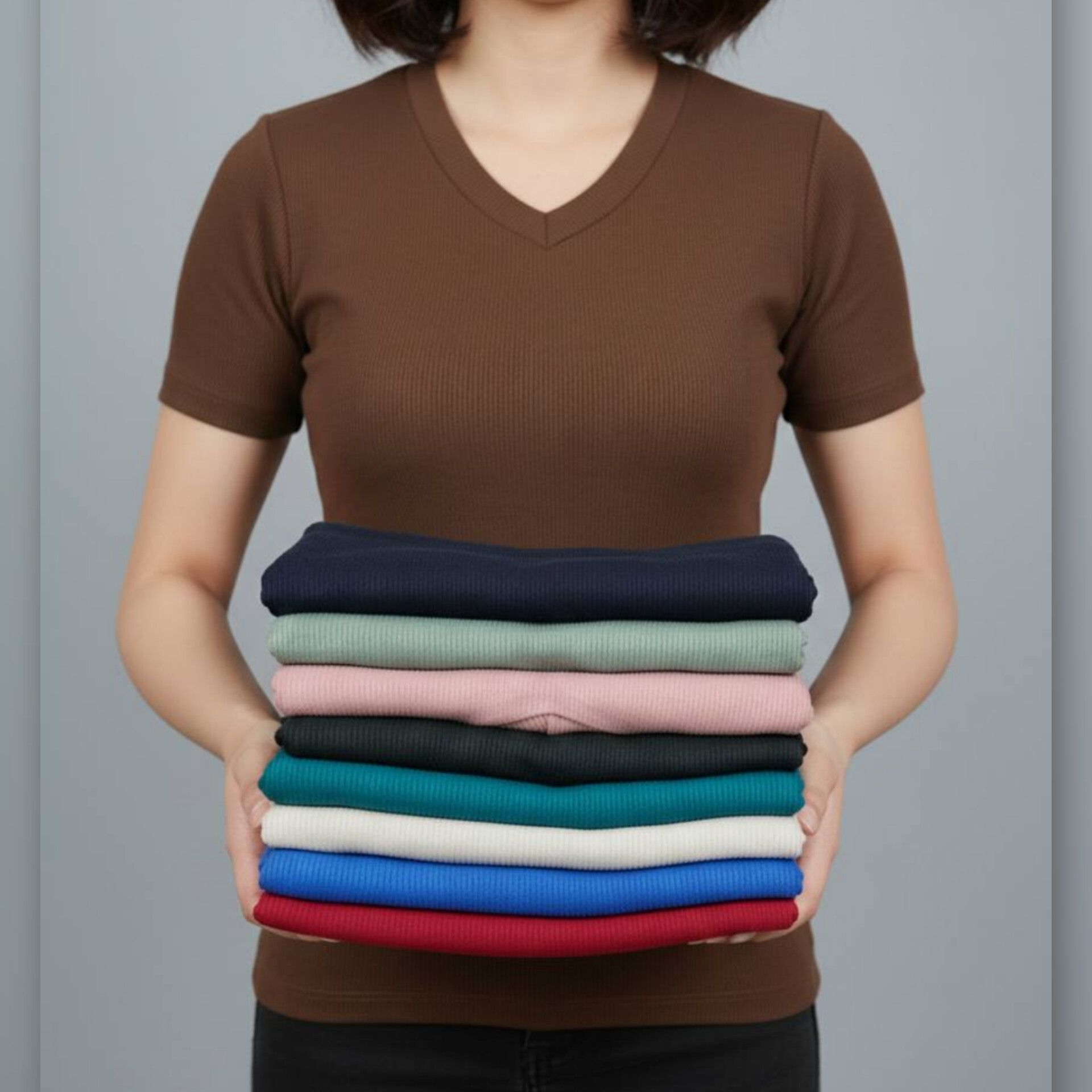 تیشرت بیسیک یقه هفت (پک 5 عددی)