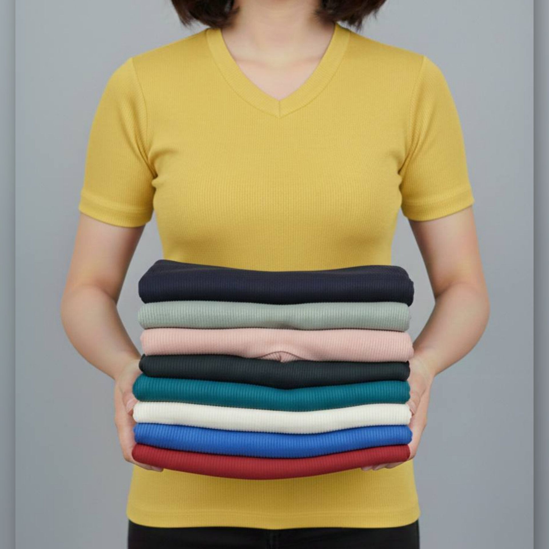 تیشرت بیسیک یقه هفت (پک 5 عددی)