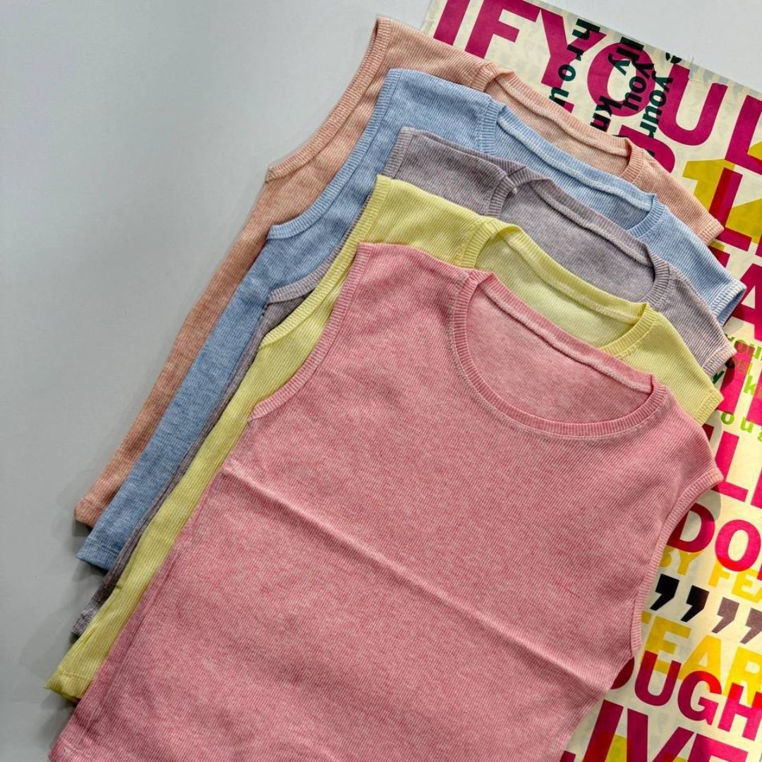 تاپ کراپ بیسک یقه گرد (پک 5 عددی)