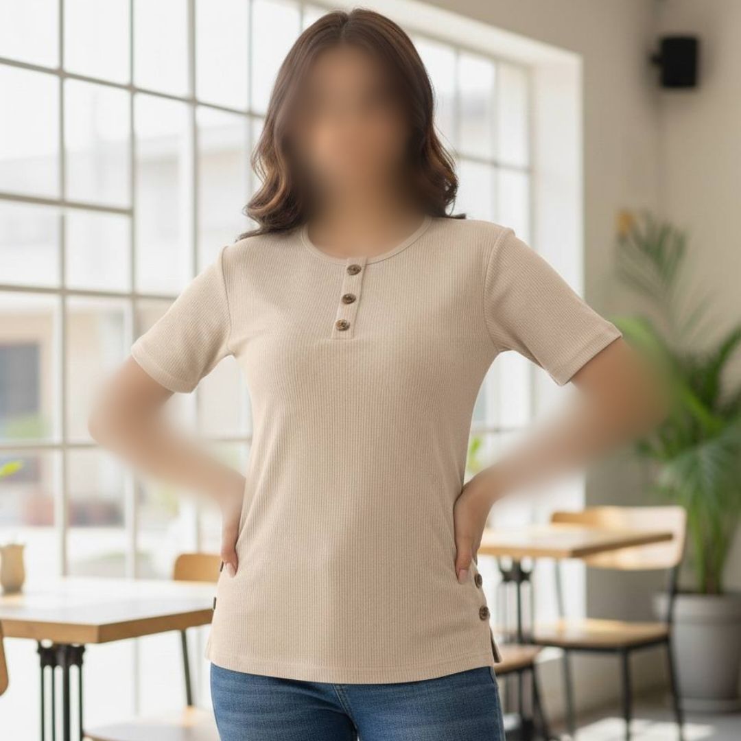 تیشرت نیم استین ۳ دکمه (پک 6 عددی)