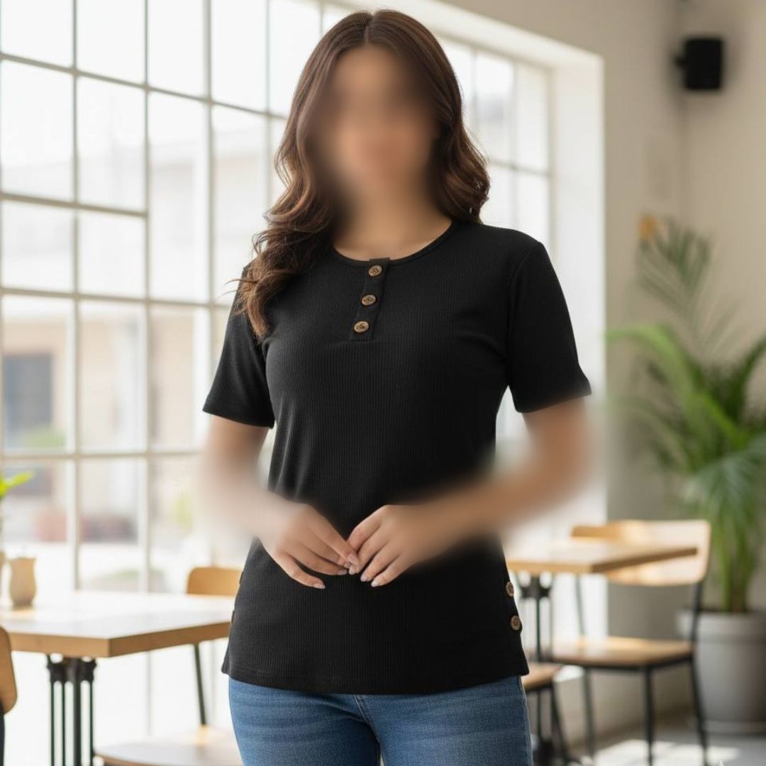 تیشرت نیم استین ۳ دکمه (پک 6 عددی)