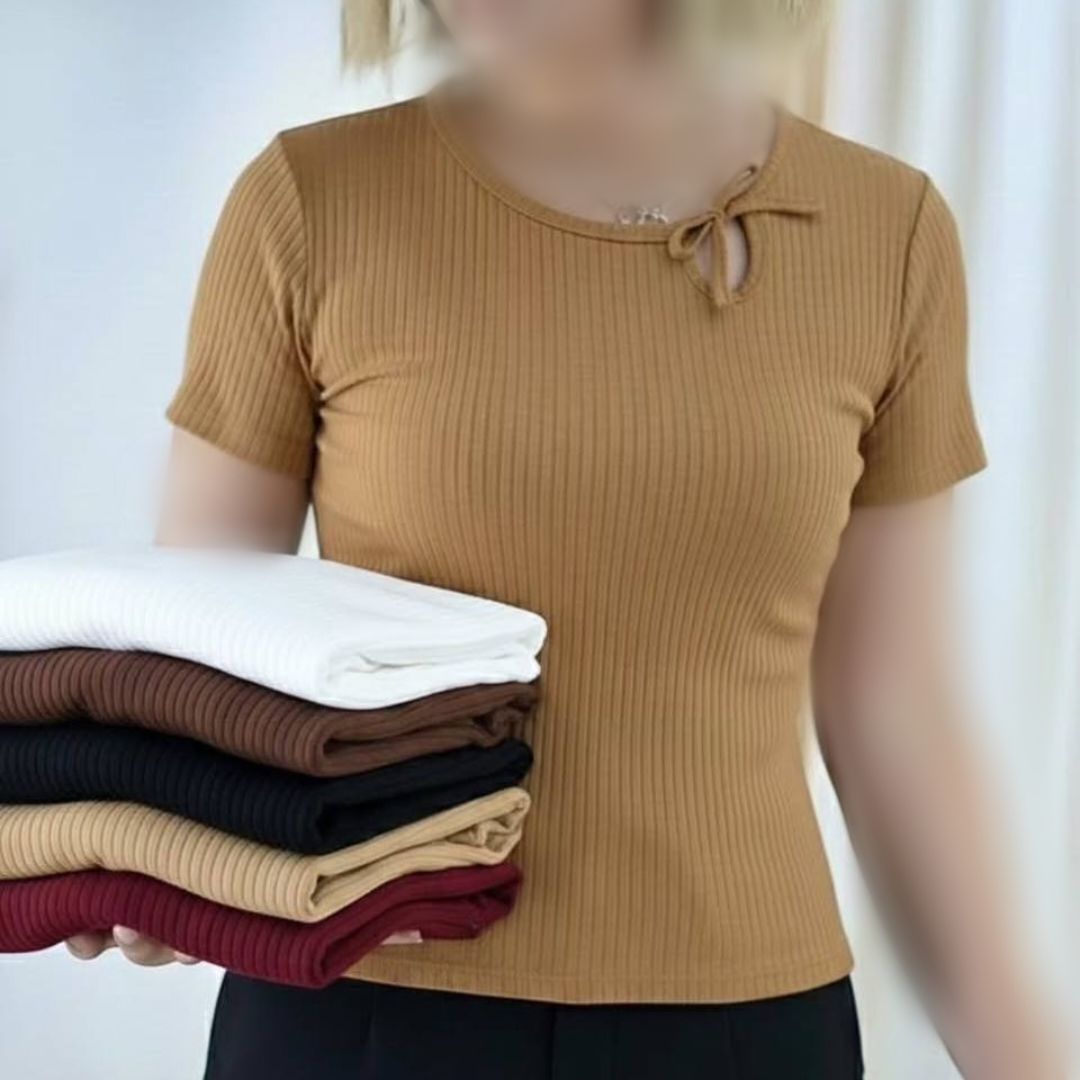 تیشرت نیم استین گره ای (پک 6 عددی)