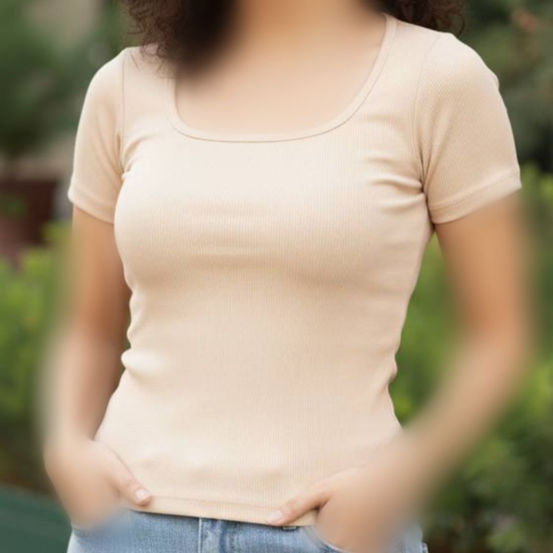 تیشرت بیسیک یقه خشتی (پک 5 عددی)