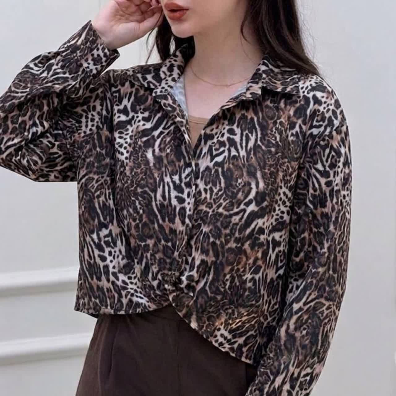 شومیز جلو گره پلنگی (پک 4 عددی)
